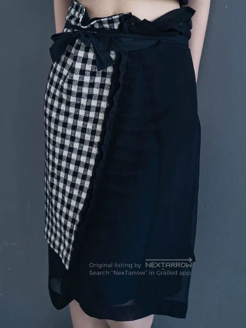 Comme des Garcons Comme Des Garcons Black and white check spliced wrap-aroun Size 23" - 8 Thumbnail