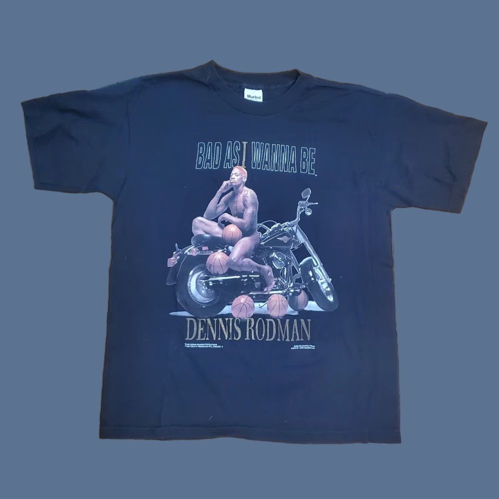 Vintage VINTAGE Dennis Rodman Bad As I Wanna Be Promo T Shirt Sz L 1996 Chicago Bulls Tee Black Adult Unisex MURINA Shirt Men’s Womens? Size US L / EU 52-54 / 3 - 1 Thumbnail