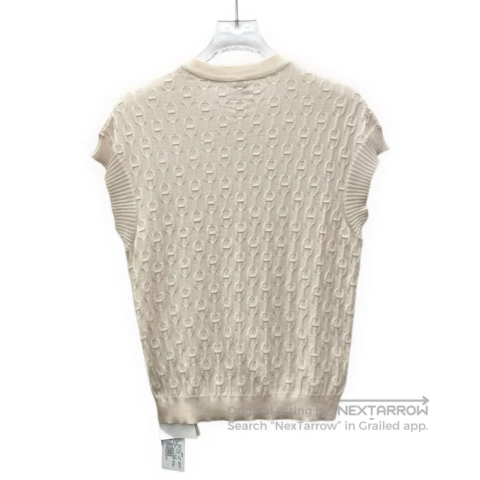 Hermes Hermes Ivory lock closure jacquard mulberry silk round-nec Size XS / US 0-2 / IT 36-38 - 2 Thumbnail