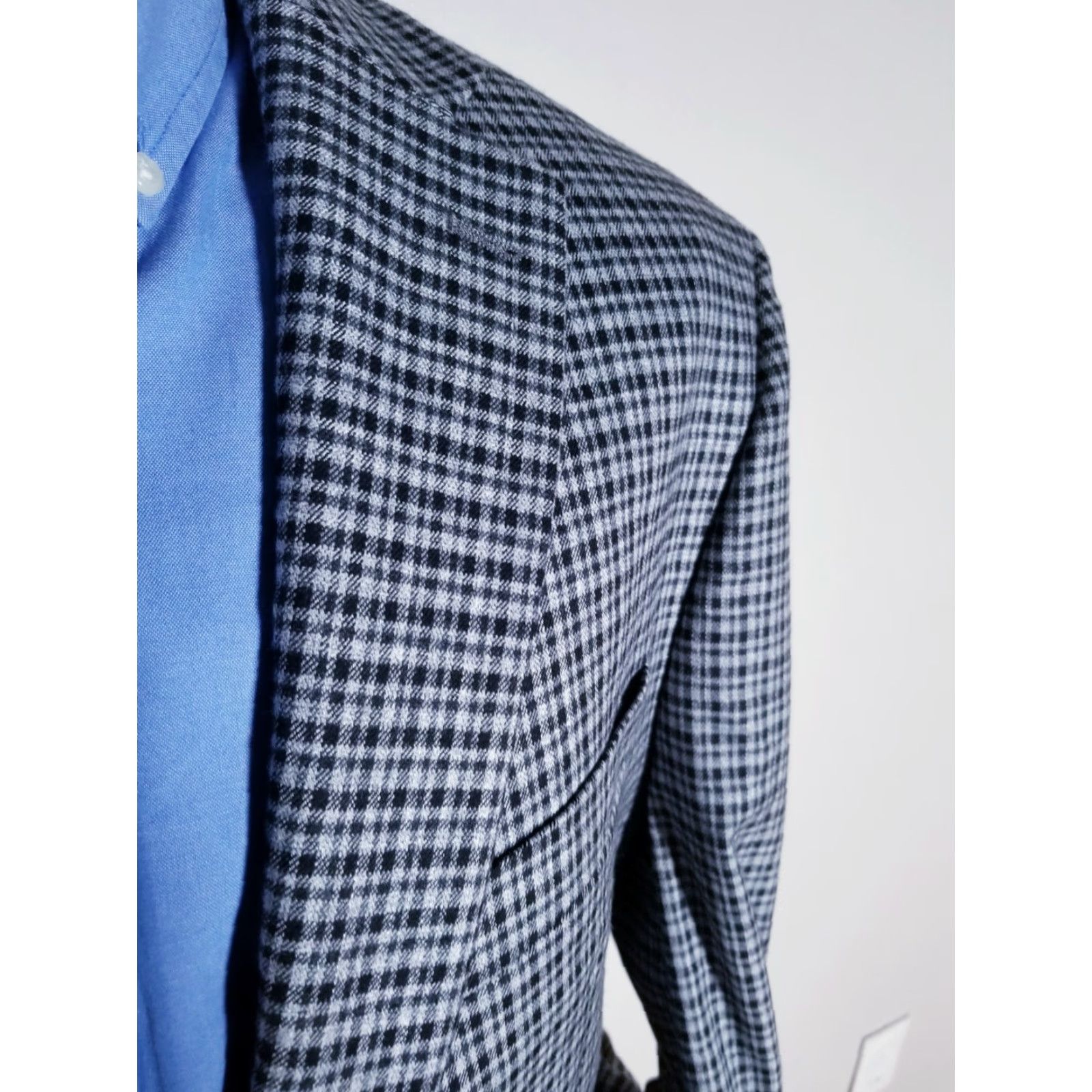 Ralph Lauren Ralph Lauren Sport Coat Jacket Check Tweed 44L Gray Single-Breasted Notch Lapel 4-Season Men Blazer Size 44R - 3 Thumbnail