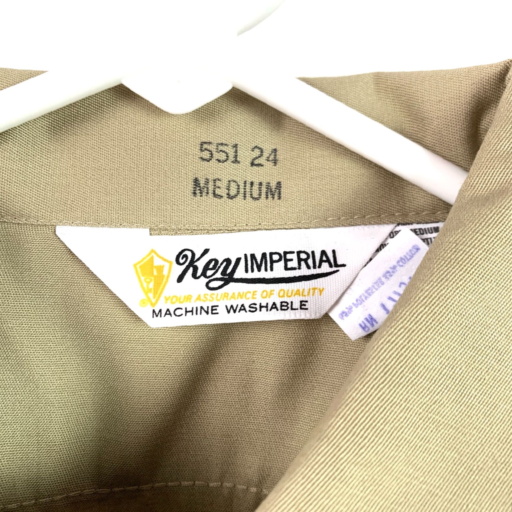 Vintage Vintage Key Imperial Never Iron Deadstock Work Shirt Short Sleeve Medium Brown Cotton Blend 70s 1970s Military Look Mens Shirt Size US M / EU 48-50 / 2 - 4 Thumbnail