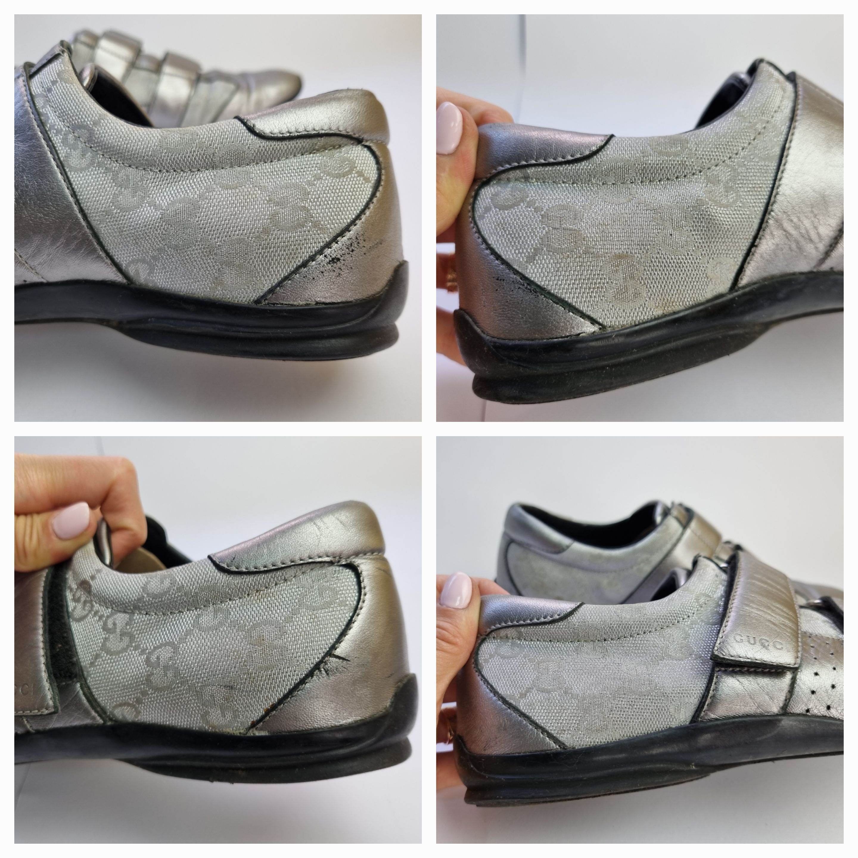 Gucci × Vintage Gucci Monogram Leather Metallic Italian Sneakers 091838 Size US 8 / EU 41 - 18 Thumbnail