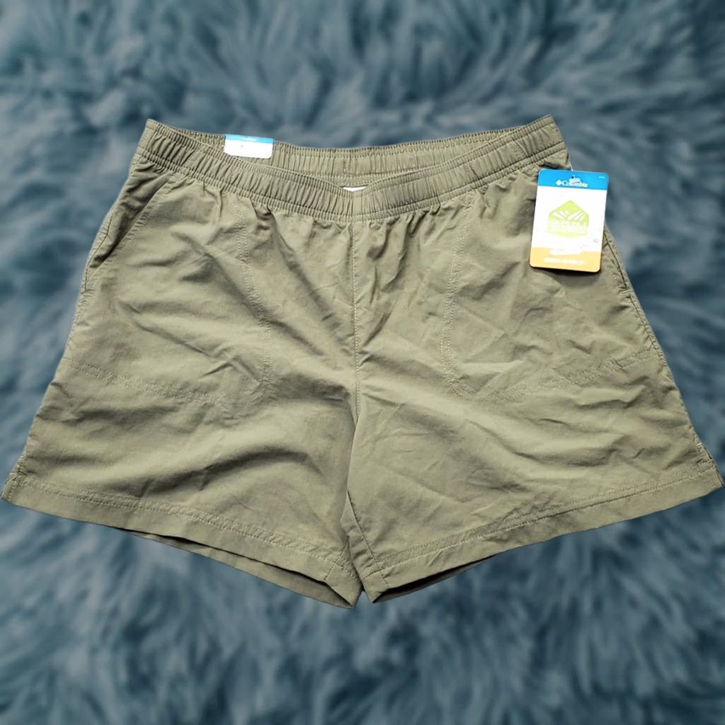Vintage Columbia Womens Sandy River Shorts Bermuda M Green Omni Shield Elastic Waist Size 32" / US 10 / IT 46 - 1 Thumbnail