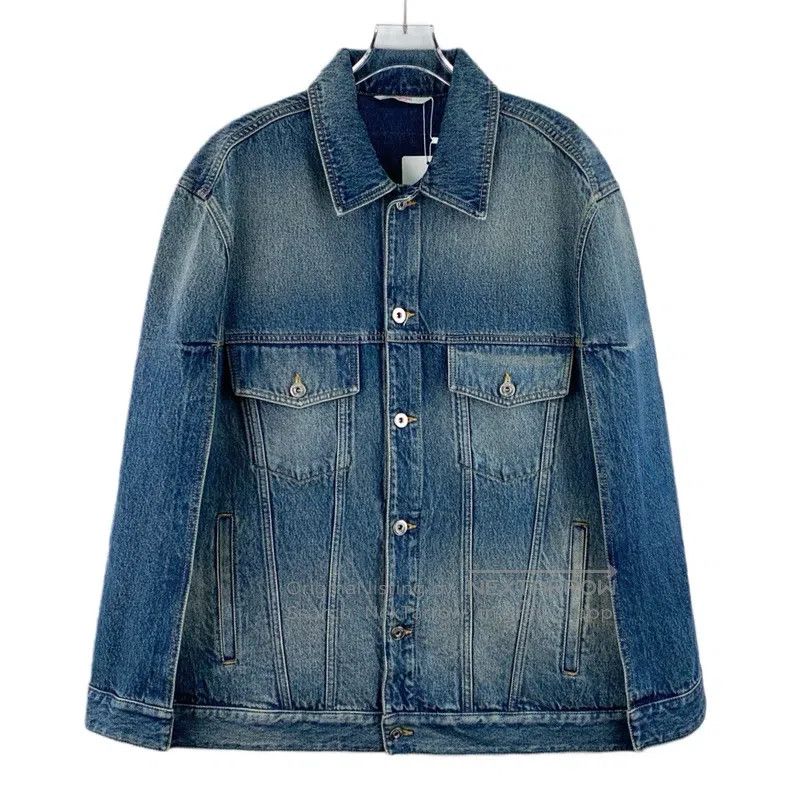 Valentino Valentino Blue washed cotton lapel denim jacket Size US L / EU 52-54 / 3 - 1 Thumbnail