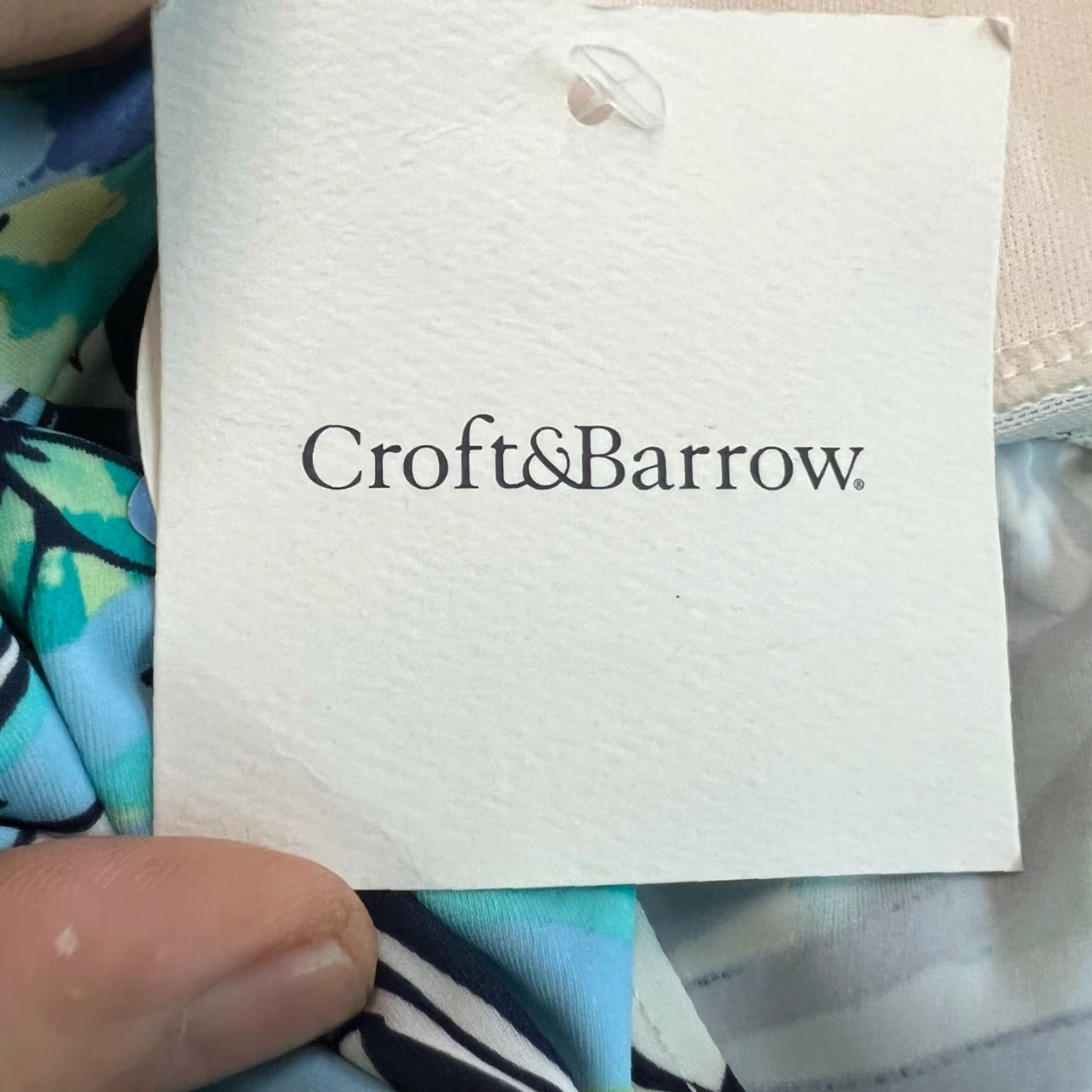 Croft & Barrow Croft & Barrow Womens Animal Print Tummy Slimmer Halter Blue Tankini Top Size 6 Size M / US 6-8 / IT 42-44 - 5 Thumbnail