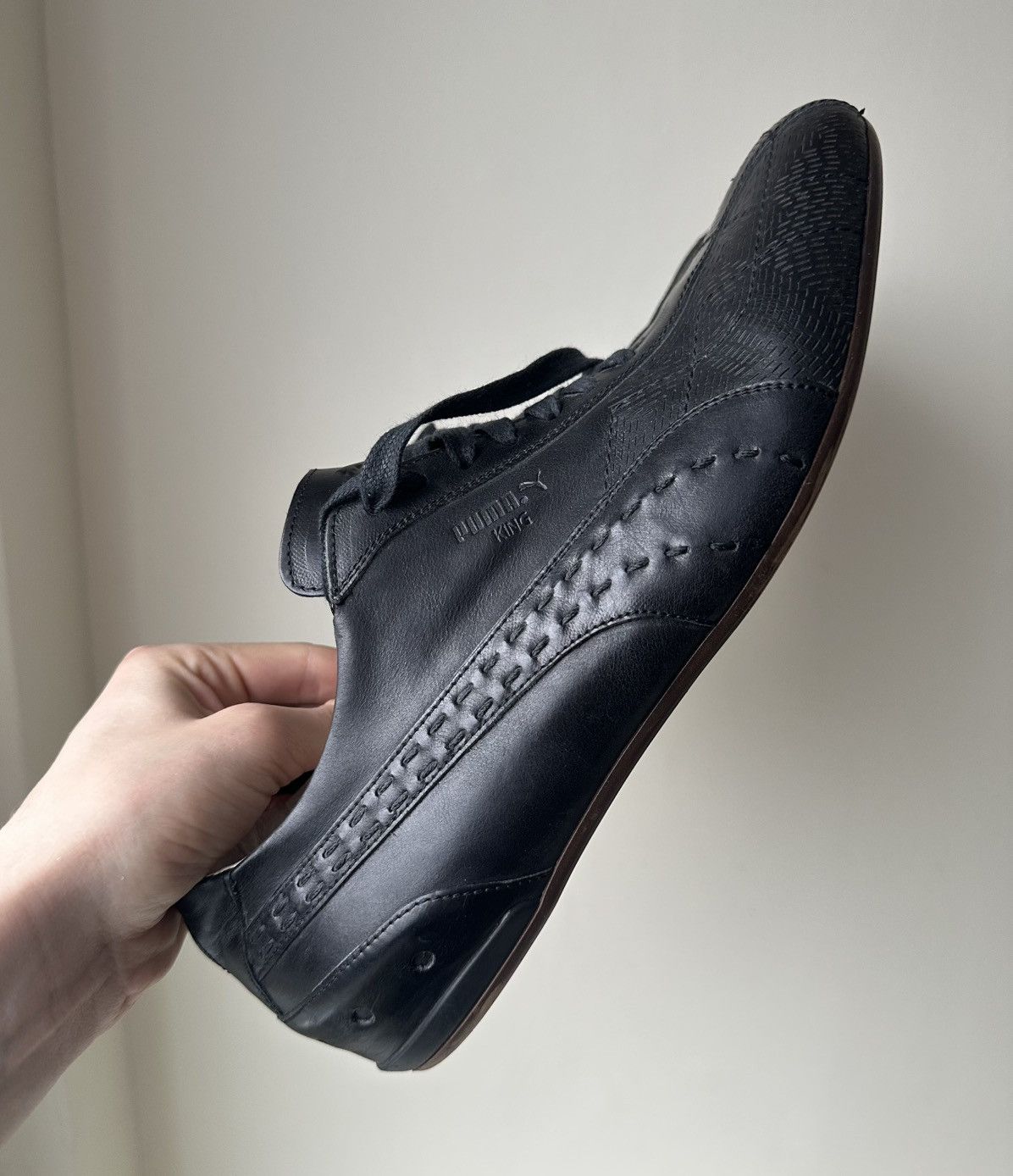 Neil Barrett × Puma Puma King Re-luxe (2007) black label 96 Hours leather shoes Size US 10 / EU 43 - 4 Thumbnail