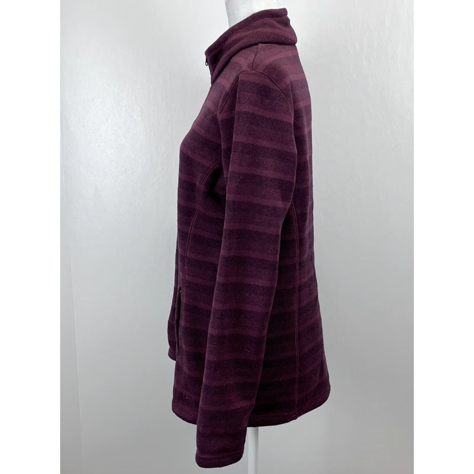 Vintage REI Knit Pullover Striped Sweater Jacket Sz Large Womens Pockets Striped Purple Size L / US 10 / IT 46 - 2 Thumbnail