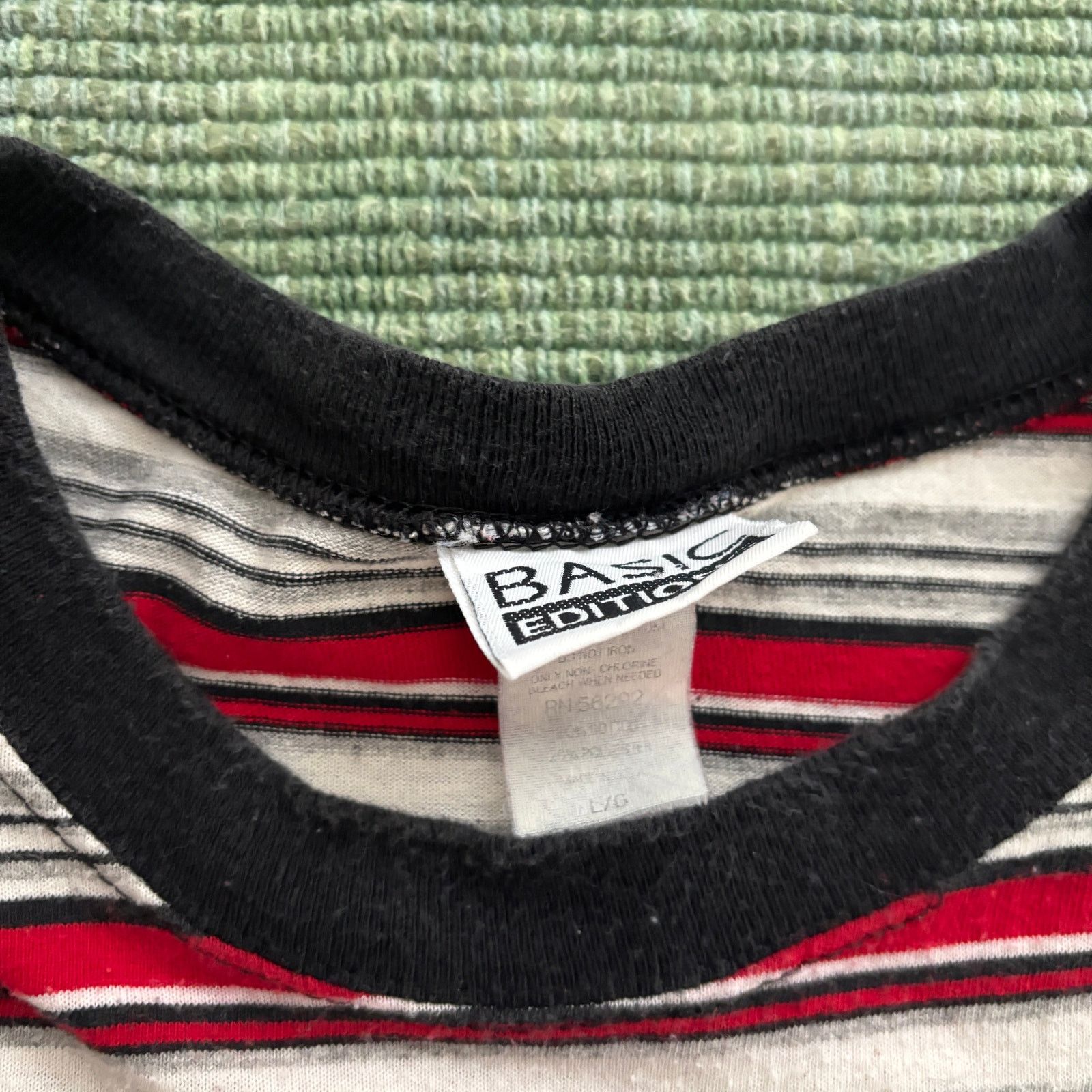 Vintage Vintage 90s Basic Editions Striped Cotton Tee Shirt Sz XL Size US XL / EU 56 / 4 - 7 Thumbnail