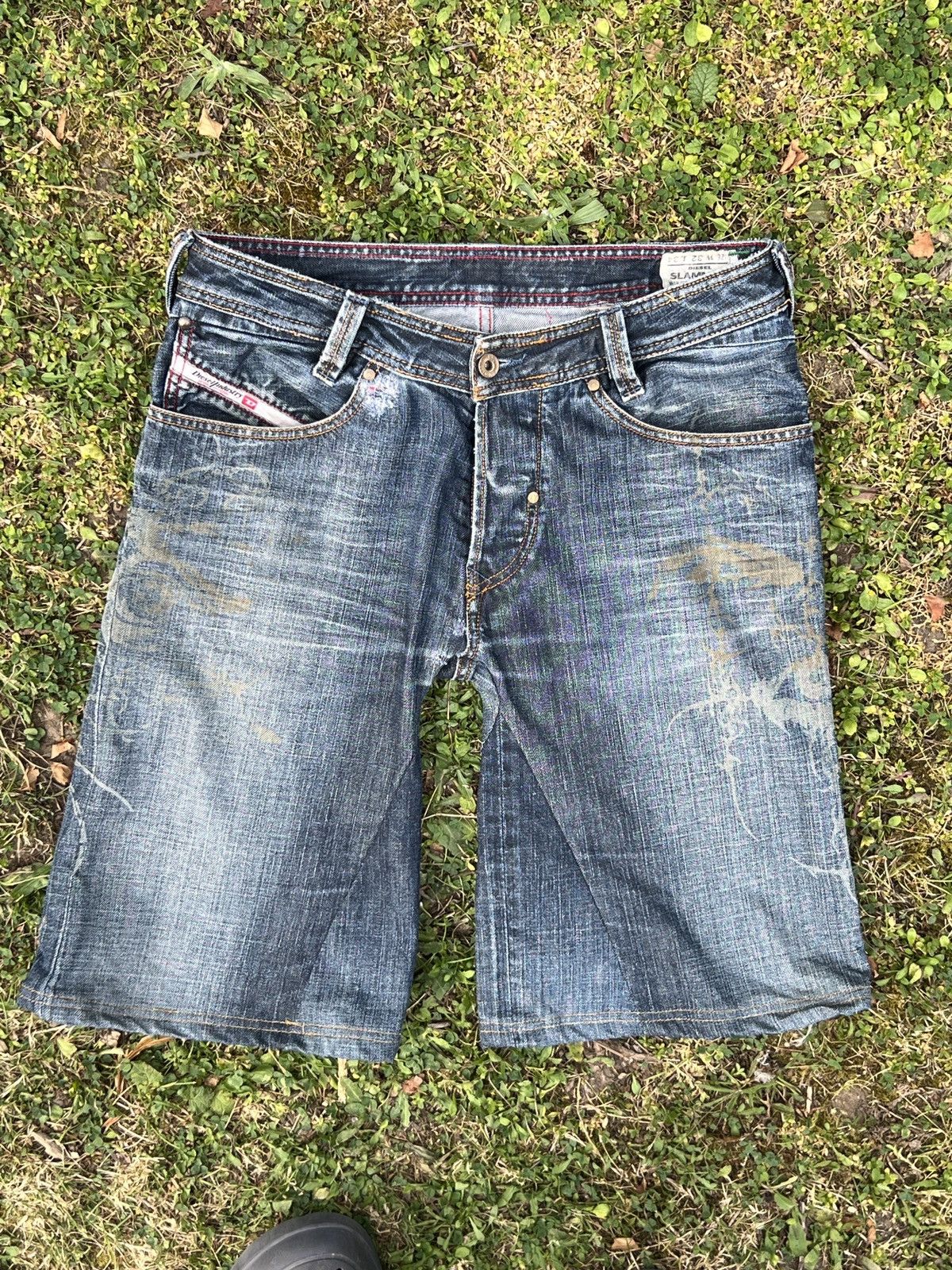 Diesel × Vintage Diesel SLAMMER jorts Upcycled with design Size US 32 / EU 48 - 2 Thumbnail