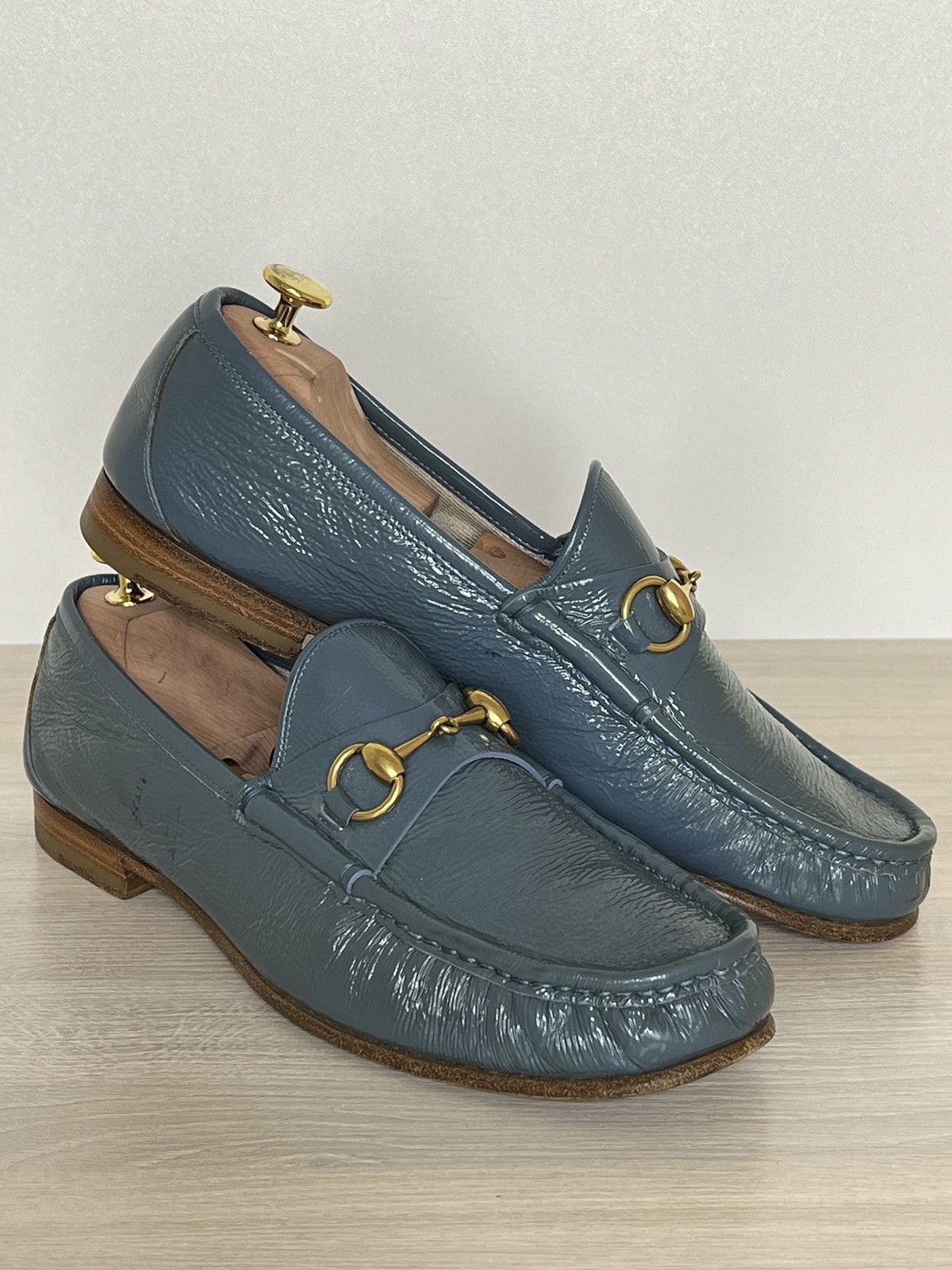 Gucci Teal Patent Leather Horsebit Loafers Size US 9 / EU 42 - 1 Thumbnail