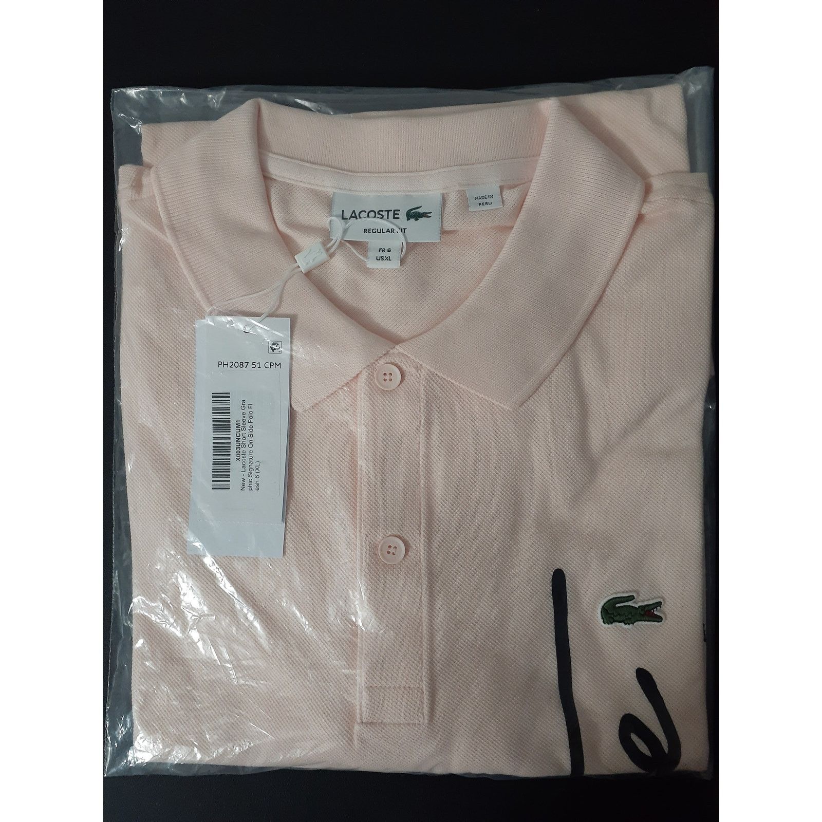 Lacoste Lacoste Short Sleeve Graphic Signature On Side Polo Flesh XL Size US XL / EU 56 / 4 - 2 Thumbnail