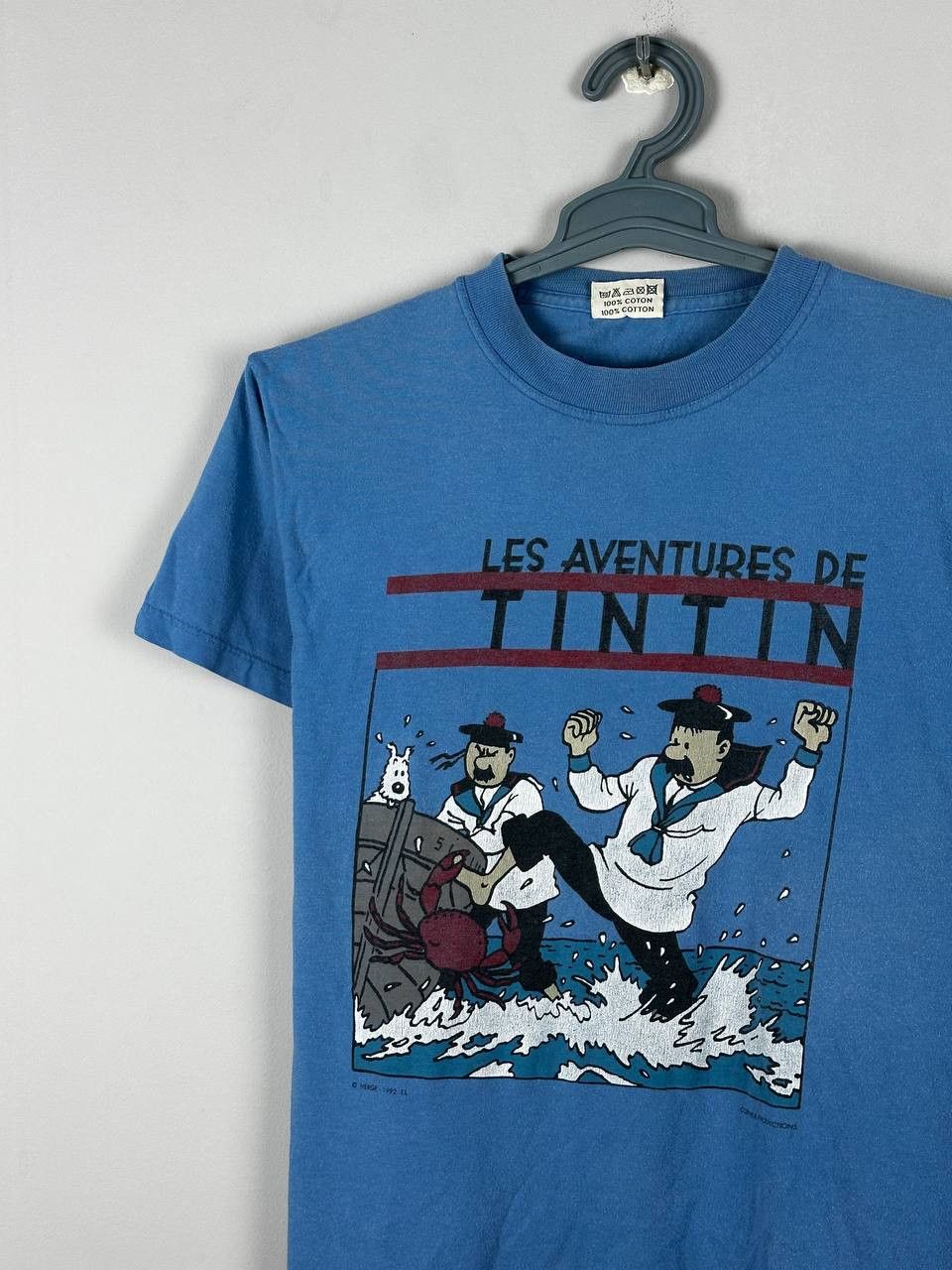 Cartoon Network Vintage 90s The Adventure of Tintin In France T Shirt Size US S / EU 44-46 / 1 - 3 Thumbnail