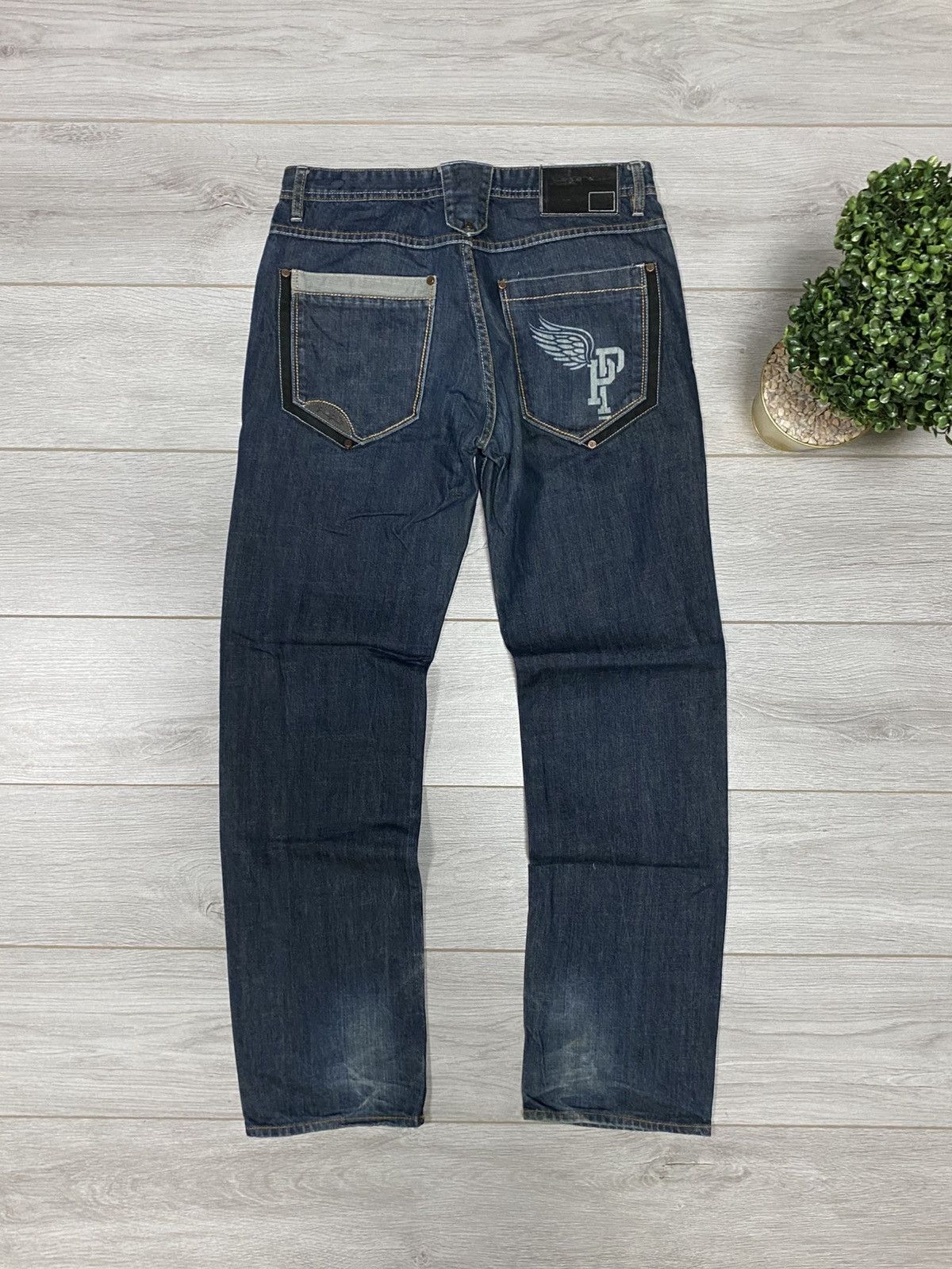 Pelle Pelle Pelle Pelle big logo PP wings vintage jeans pants Size US 34 / EU 50 - 1 Thumbnail