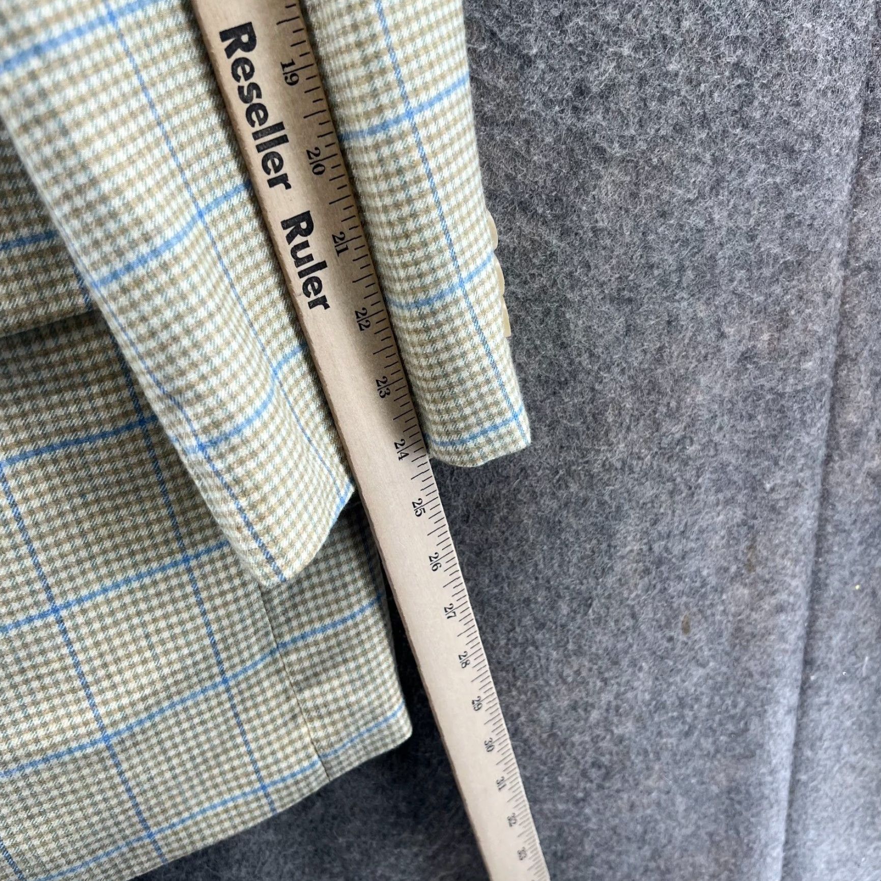 Nordstrom John W. Nordstrom Sport Coat Mens 42R Beige Blue Plaid Silk Cashmere Jacket Size US XS / EU 42 / 0 - 3 Thumbnail