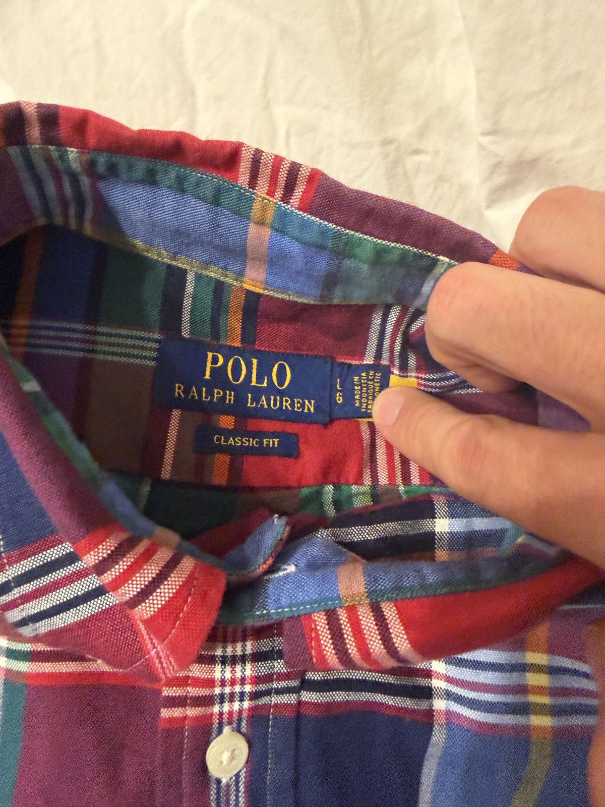 Polo Ralph Lauren Large Classic Fit Plaid Button Down Oxford Shirt Size US L / EU 52-54 / 3 - 4 Thumbnail