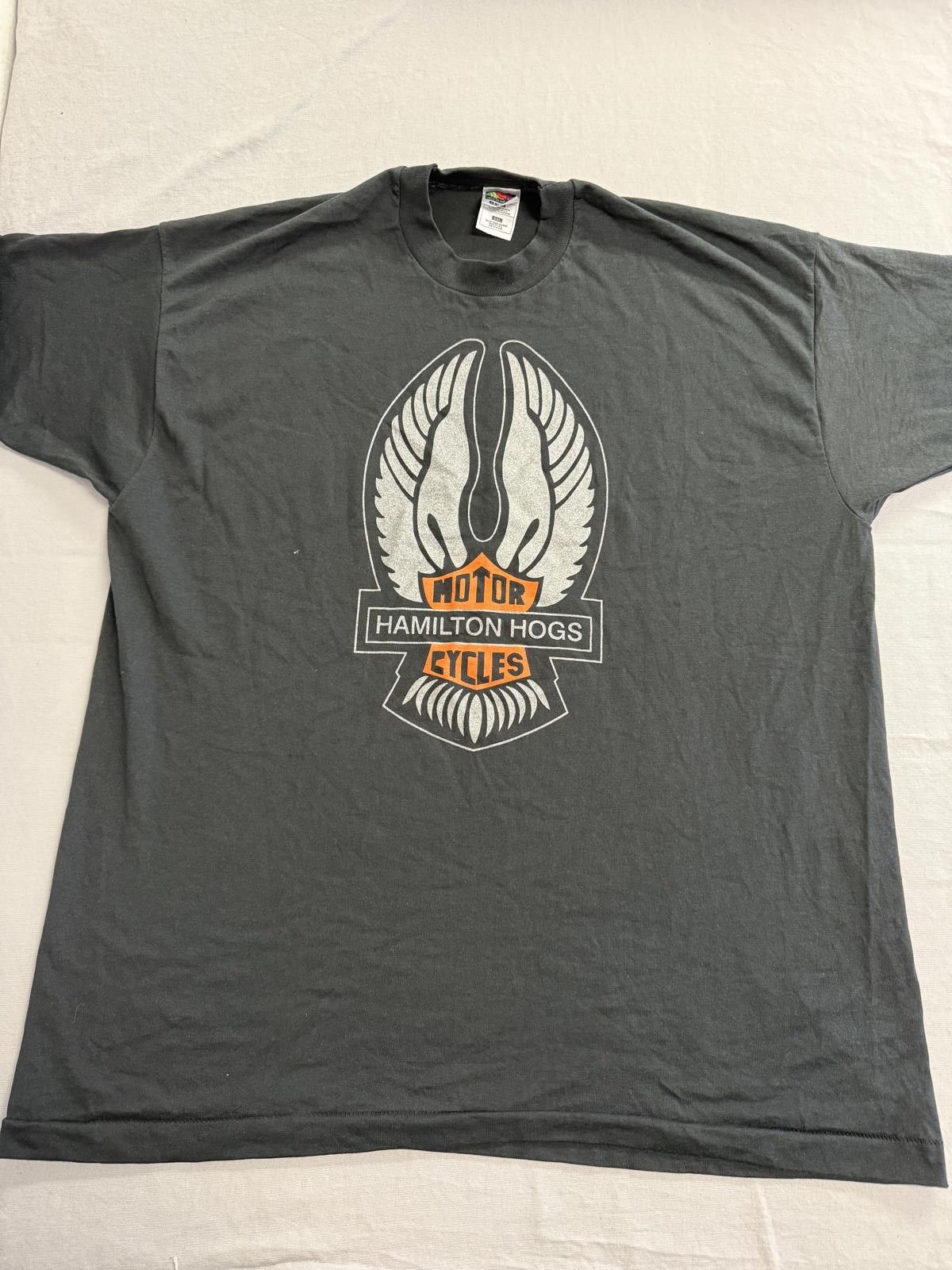 Fruit Of The Loom Vintage Biker T-shitr Born To Be Wild Hamilton Hogs XXL Size US XXL / EU 58 / 5 - 1 Thumbnail