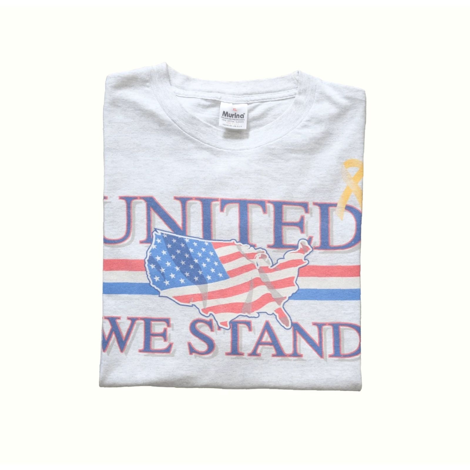 Vintage VINTAGE USA MADE VTG 90s COTTON FLAG UNITED WE STAND GRAY T SHIRT XL Mens Size US XL / EU 56 / 4 - 2 Thumbnail