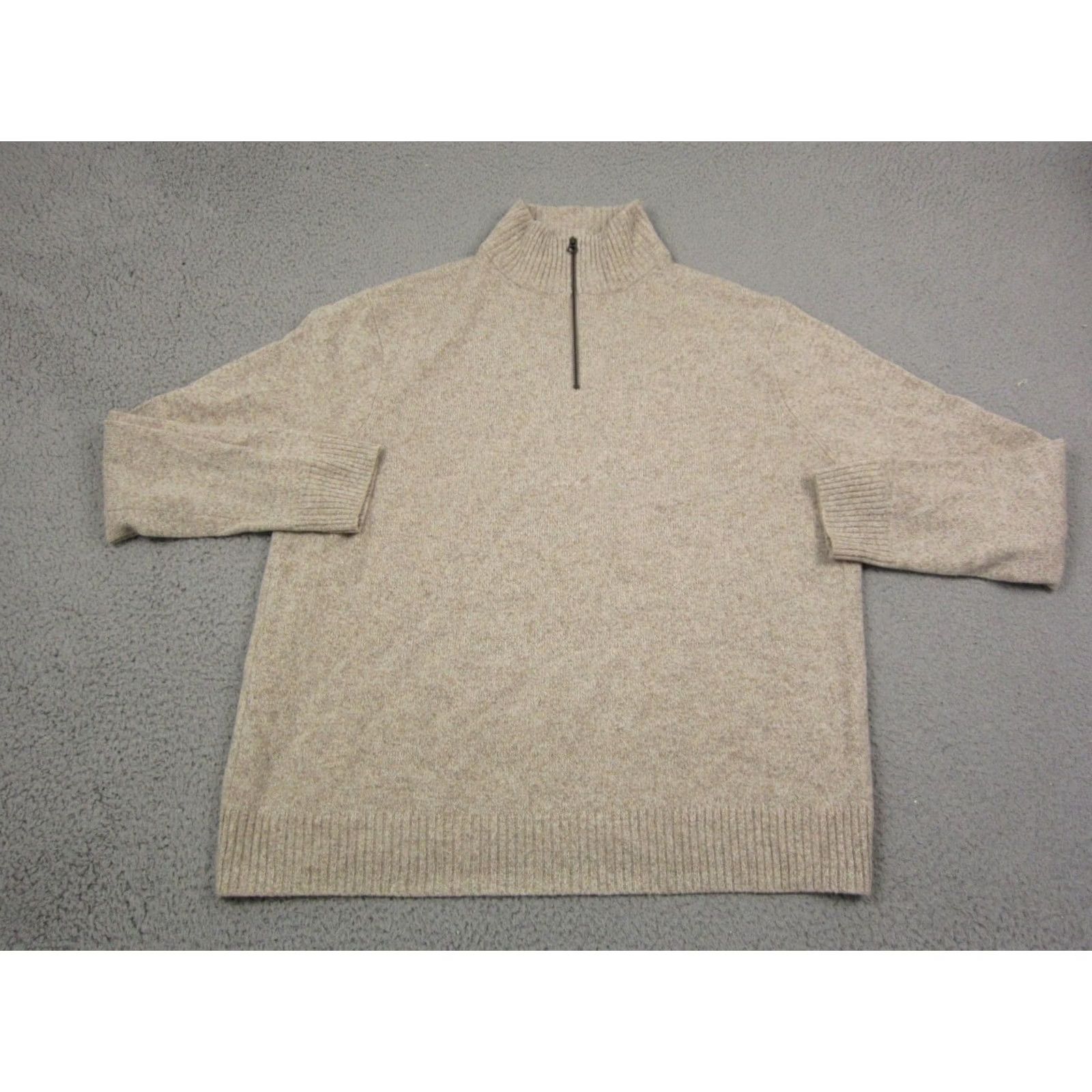 J.Crew VINTAGE J.CREW Sweater Mens XL Brown Merino Wool 1/4 Zip 90s Crew Neck Cardigan Pullover Size US XL / EU 56 / 4 - 2 Thumbnail