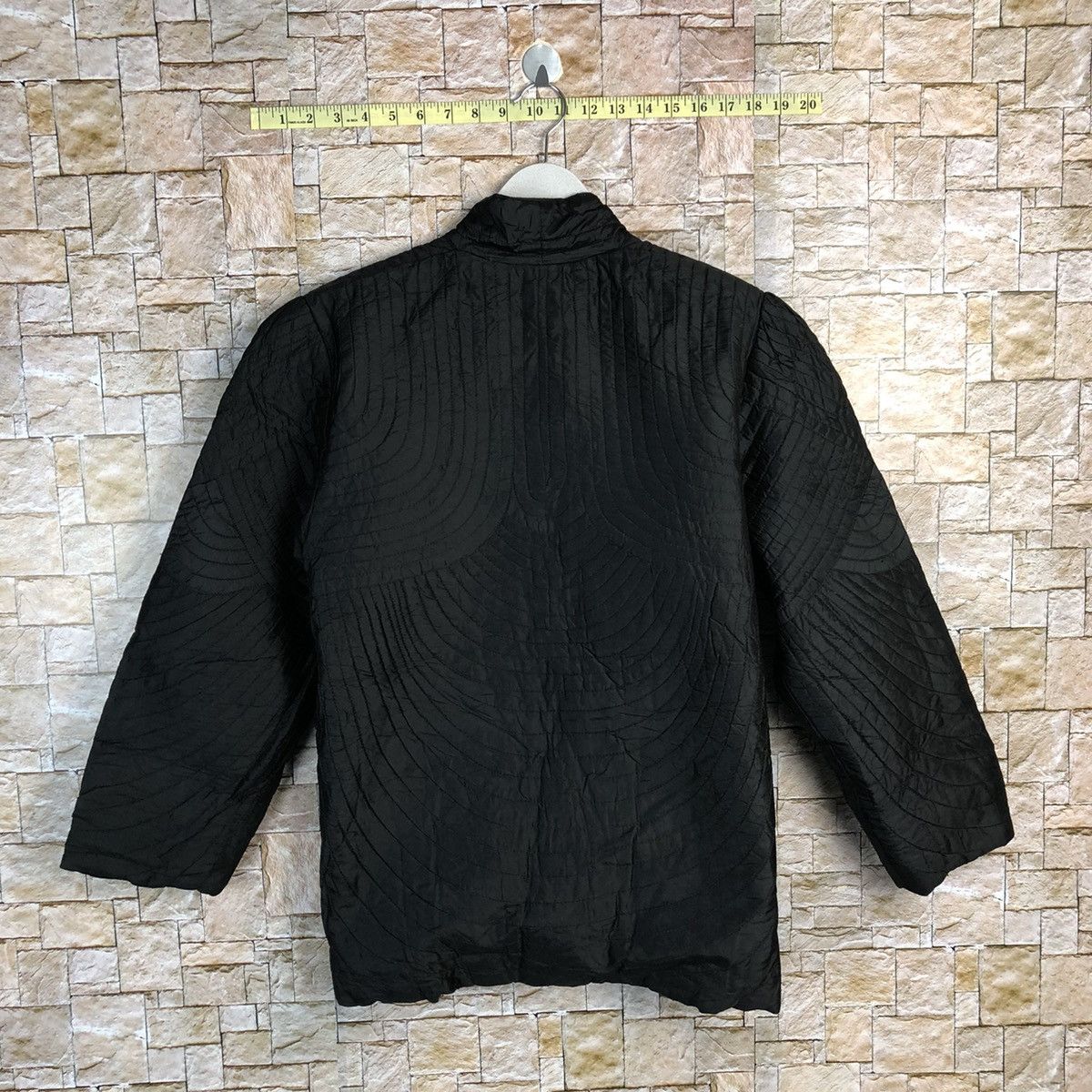 Vintage Thai Silk Black hand made Coats cardigan #A220 Size US M / EU 48-50 / 2 - 12 Thumbnail