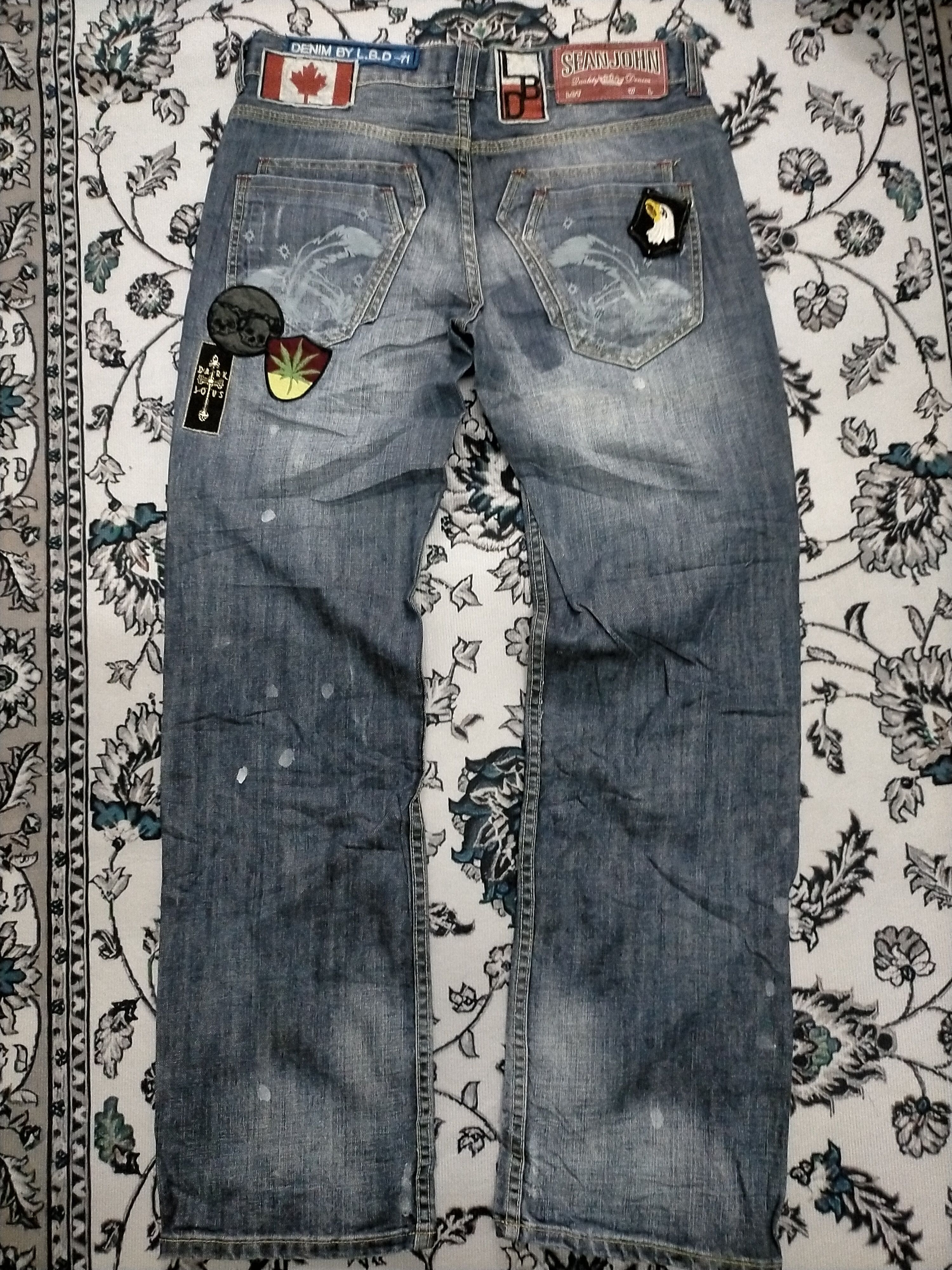 If Six Was Nine × Japanese Brand × Sean John Rare Sean John Distressed Washed Flare Jeans Size US 33 - 4 Thumbnail