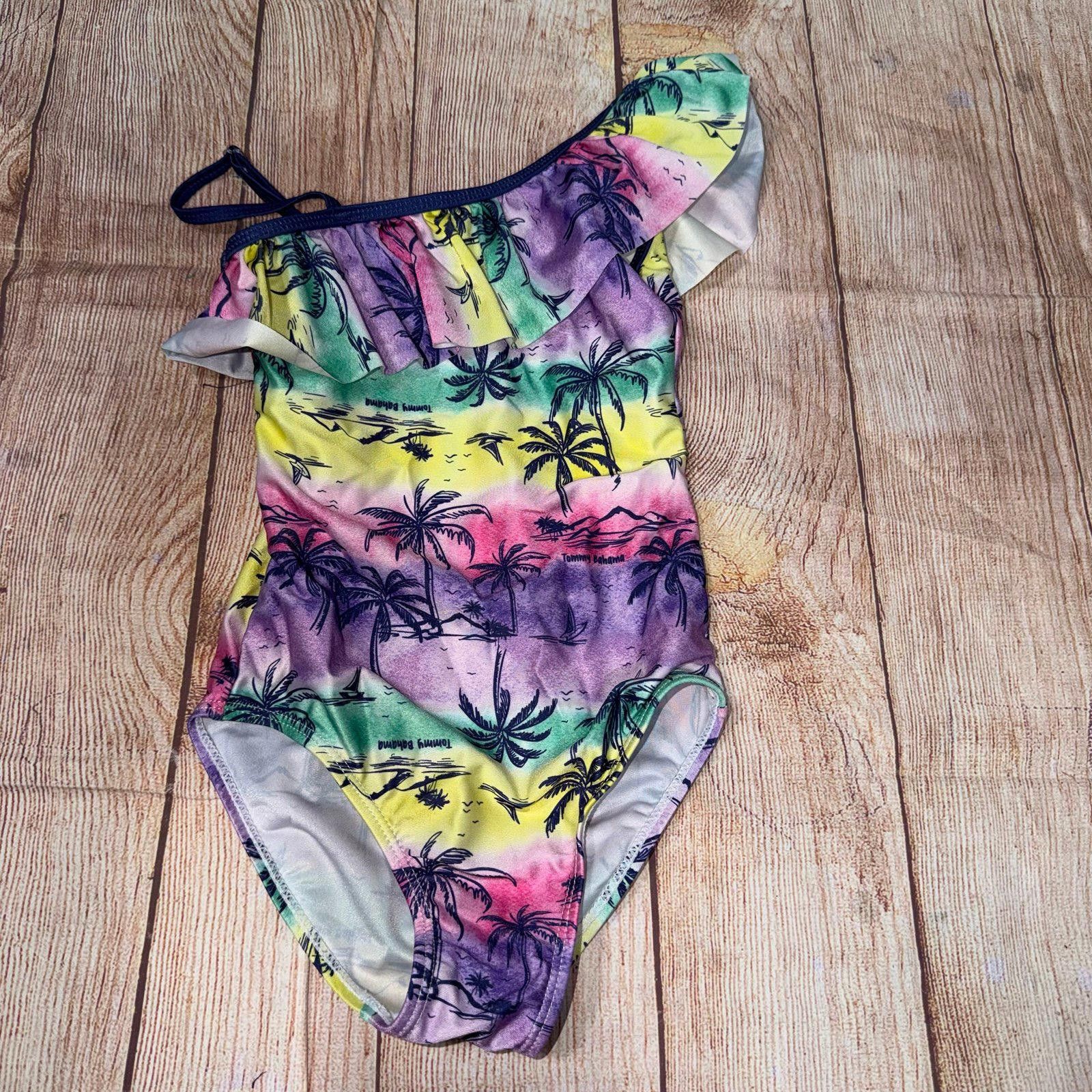 Tommy Bahama Tommy Bahama Girls' Tropical One-Shoulder Swimsuit Size 5/6 Size ONE SIZE - 1 Thumbnail