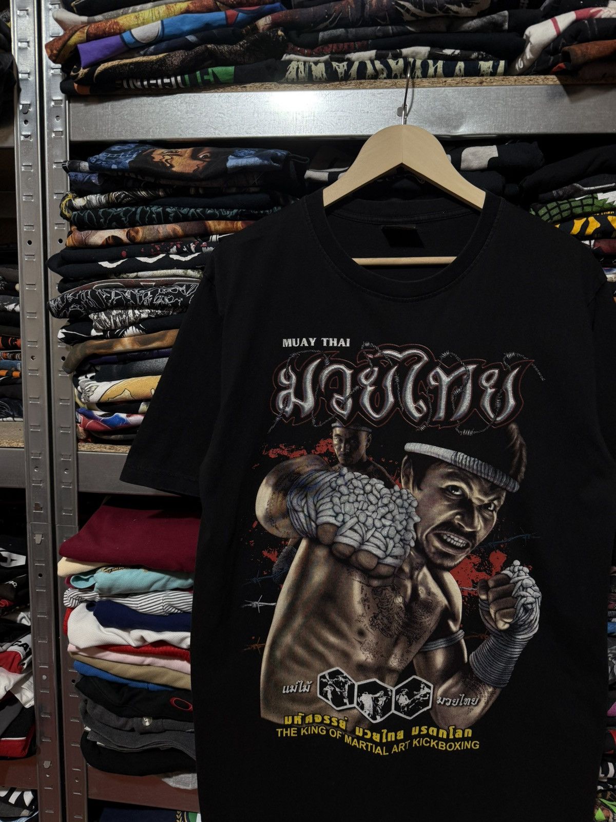 Japanese Brand × Vintage Vintage 90’s Muay Thai Martial Art Kickboxing T-Shirt Hype Size US L / EU 52-54 / 3 - 3 Thumbnail
