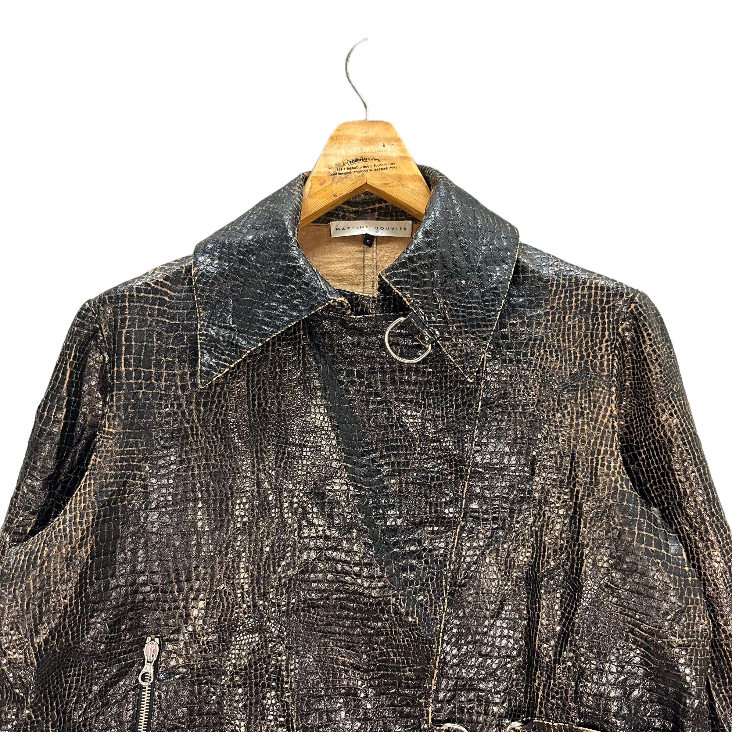 Japanese Brand MARTINE DOUVIER NICE TRASHED DESIGN JACKET #8062-199 Size M / US 6-8 / IT 42-44 - 2 Thumbnail