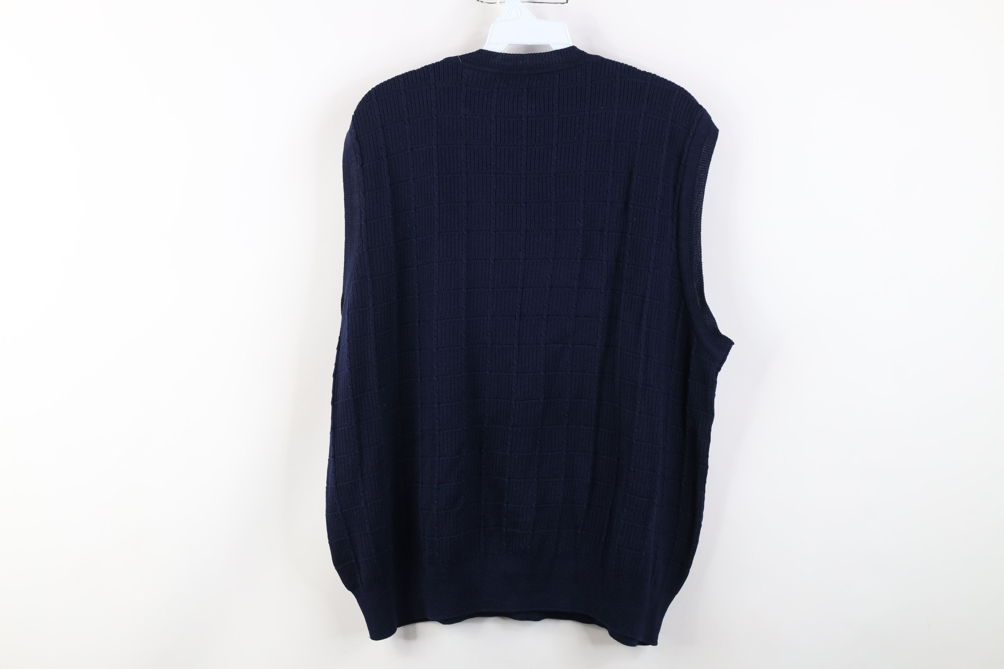 PING Vintage 90s Ping Golf Cotton Cable Knit Sweater Vest Blue Size US M / EU 48-50 / 2 - 8 Thumbnail