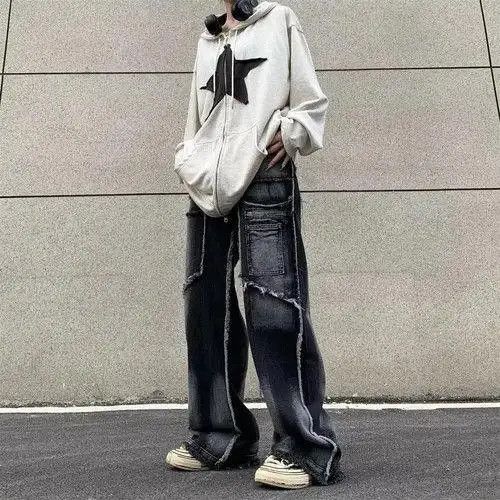 Jean Opium Cargo Embroidery Baggy Jeans, Streetwear Utility Jeans Size US 32 / EU 48 - 3 Thumbnail