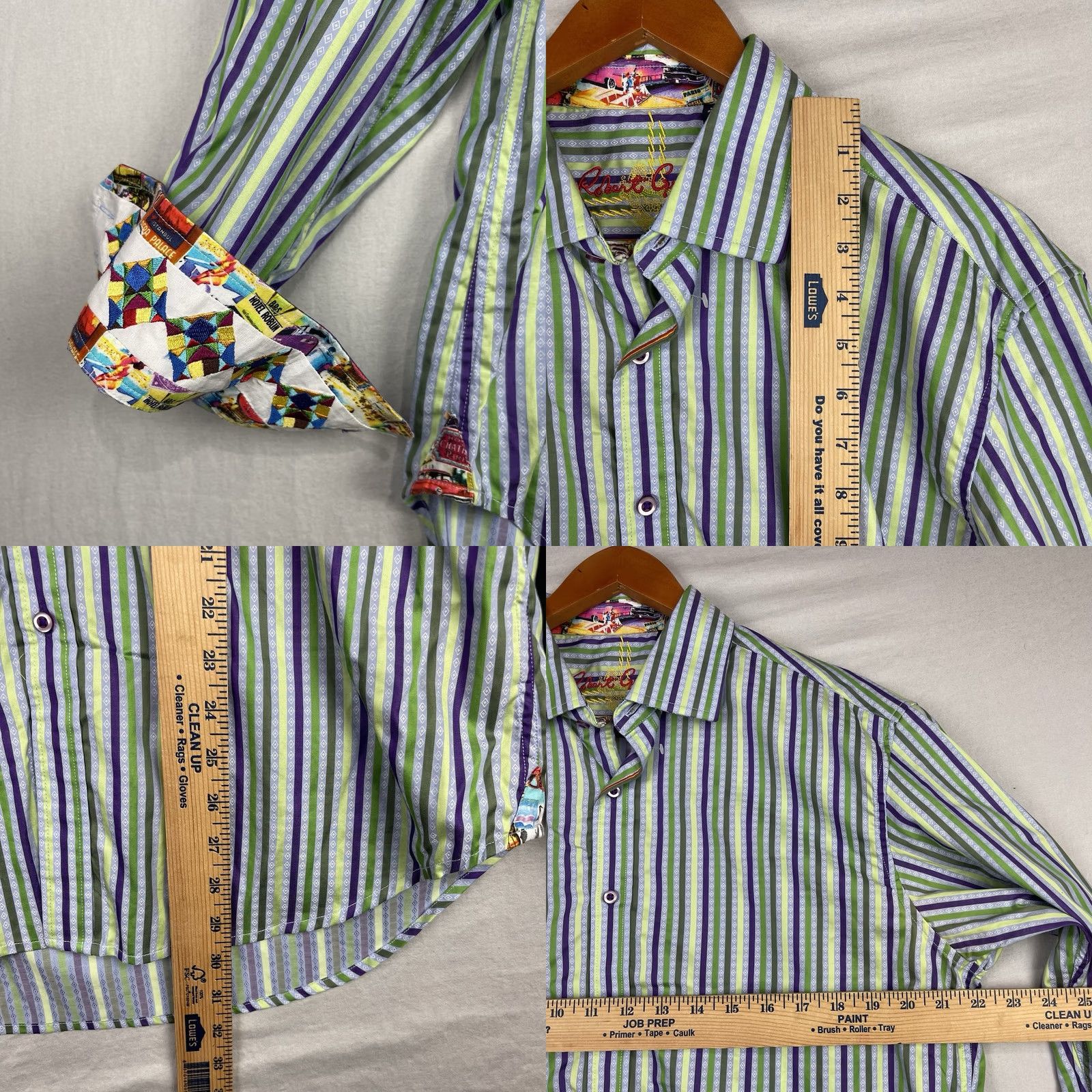 Robert Graham Robert Graham Shirt Mens Large Button Up Cutaway Cars Blue Cotton Long Sleeve Size US L / EU 52-54 / 3 - 8 Thumbnail