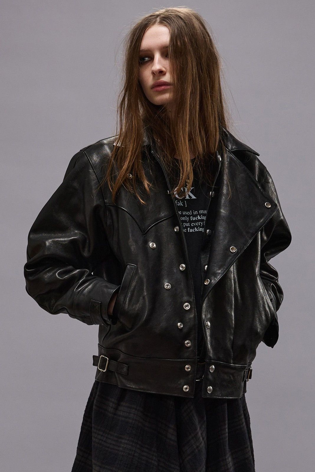 R13 Asymmetric Snap Biker Jacket medium Size M / US 6-8 / IT 42-44 - 3 Thumbnail