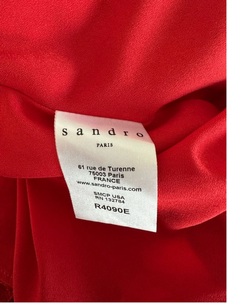 Sandro Women's Sandro Red Lace Dress Size 3 Size L / US 10 / IT 46 - 8 Thumbnail