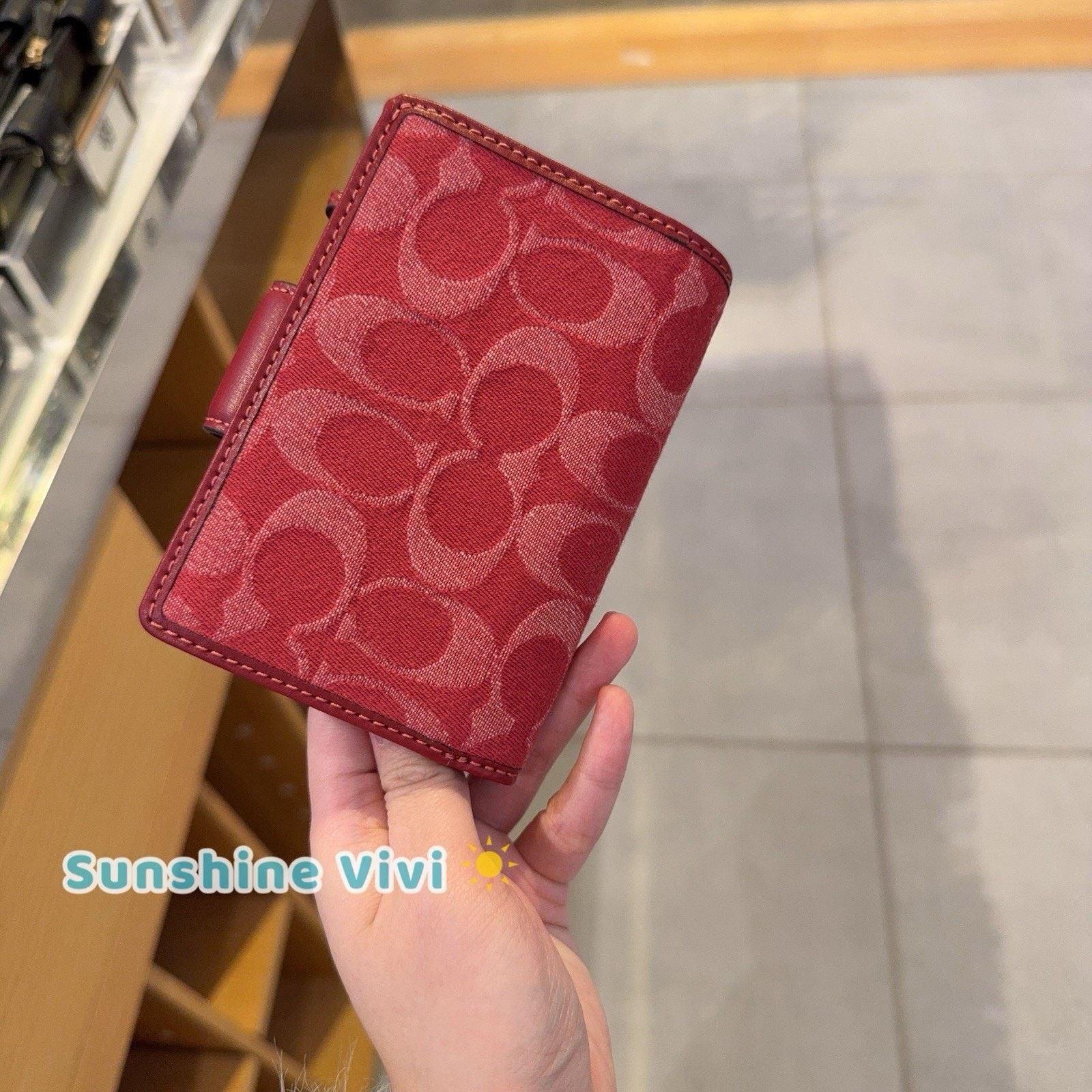Coach Coach Medium Corner Zip Wallet CDF13 denim/Silver/True Red Size ONE SIZE - 8 Thumbnail