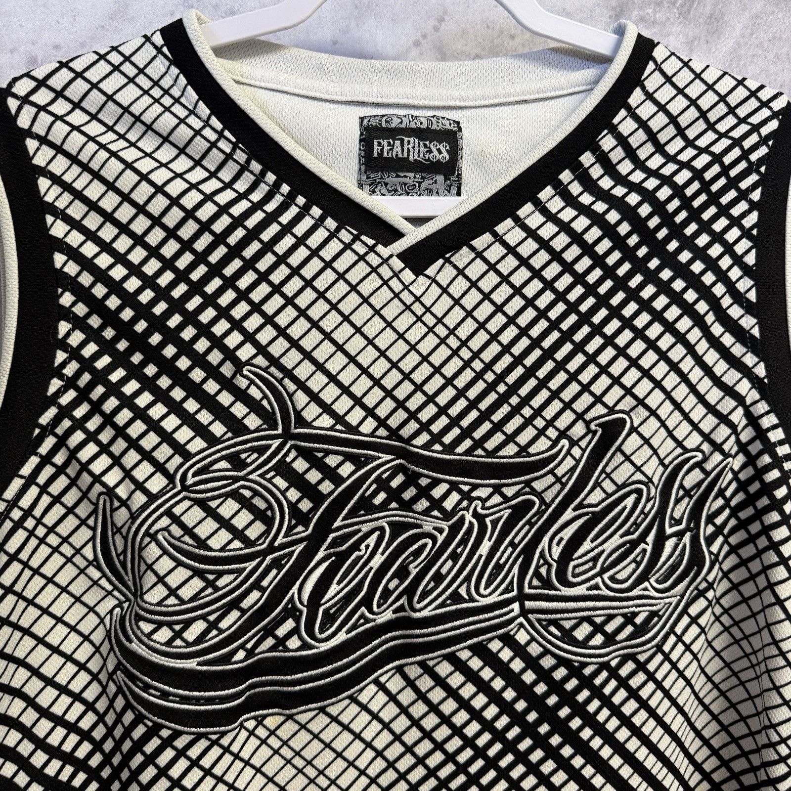 Vintage Vintage Y2K Fearless Jersey Mens Large Grunge Streetwear Size US L / EU 52-54 / 3 - 3 Thumbnail