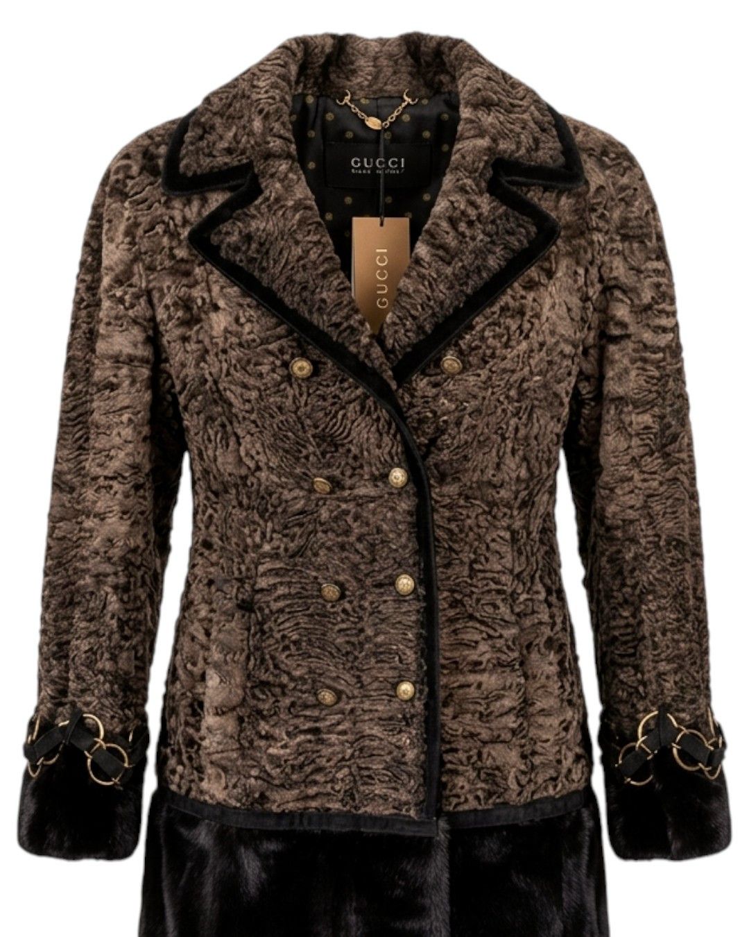 Gucci F/W 2008 RUNWAY KARAKUL LAMB FUR COAT WITH MINK FUR Size M / US 6-8 / IT 42-44 - 4 Thumbnail