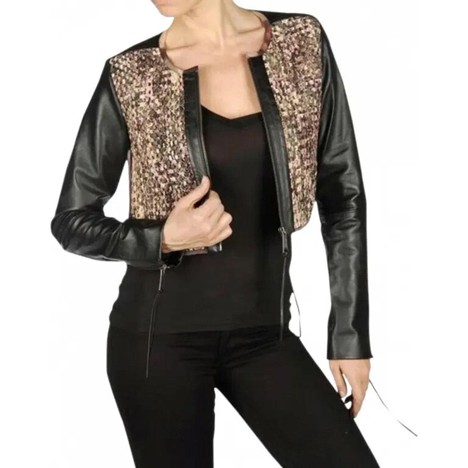 Diesel Diesel Women Leather Biker Jacket Lond Sleeve Size M A000610 Size M / US 6-8 / IT 42-44 - 1 Thumbnail