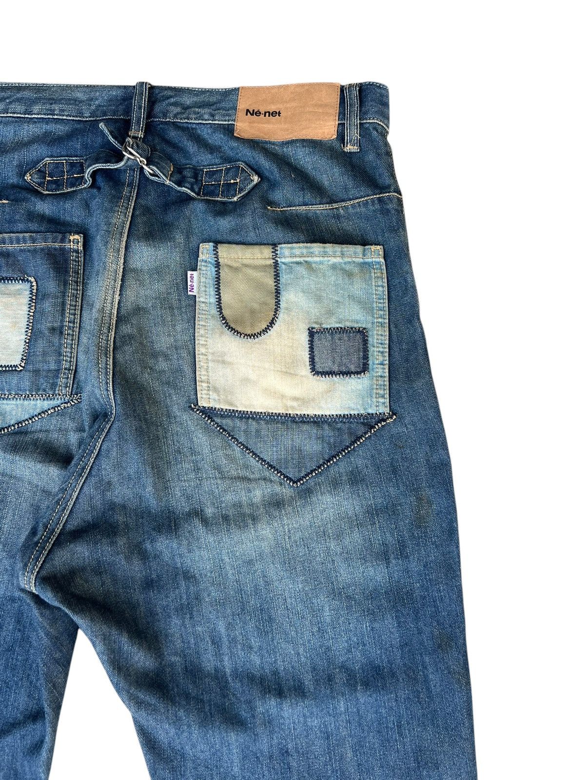 Issey Miyake Dirty Mud Stains Denim Ne-net Drop Crotch Patchwork Jeans Size US 32 / EU 48 - 19 Thumbnail
