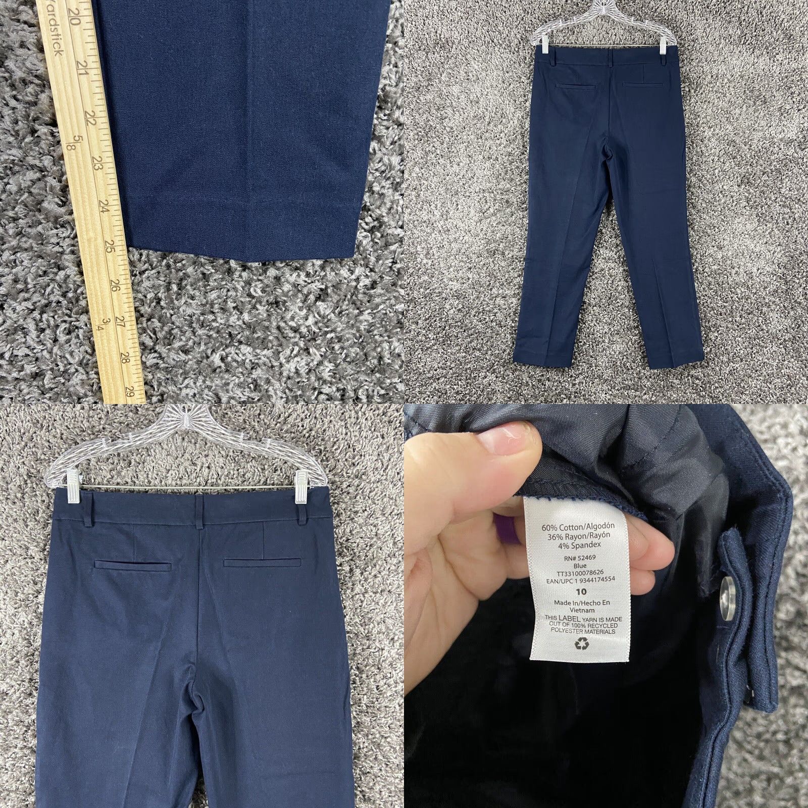 Vintage TIME AND TRU Women's Chino Pants Size 10 Blue Regular Size 32" / US 10 / IT 46 - 8 Thumbnail