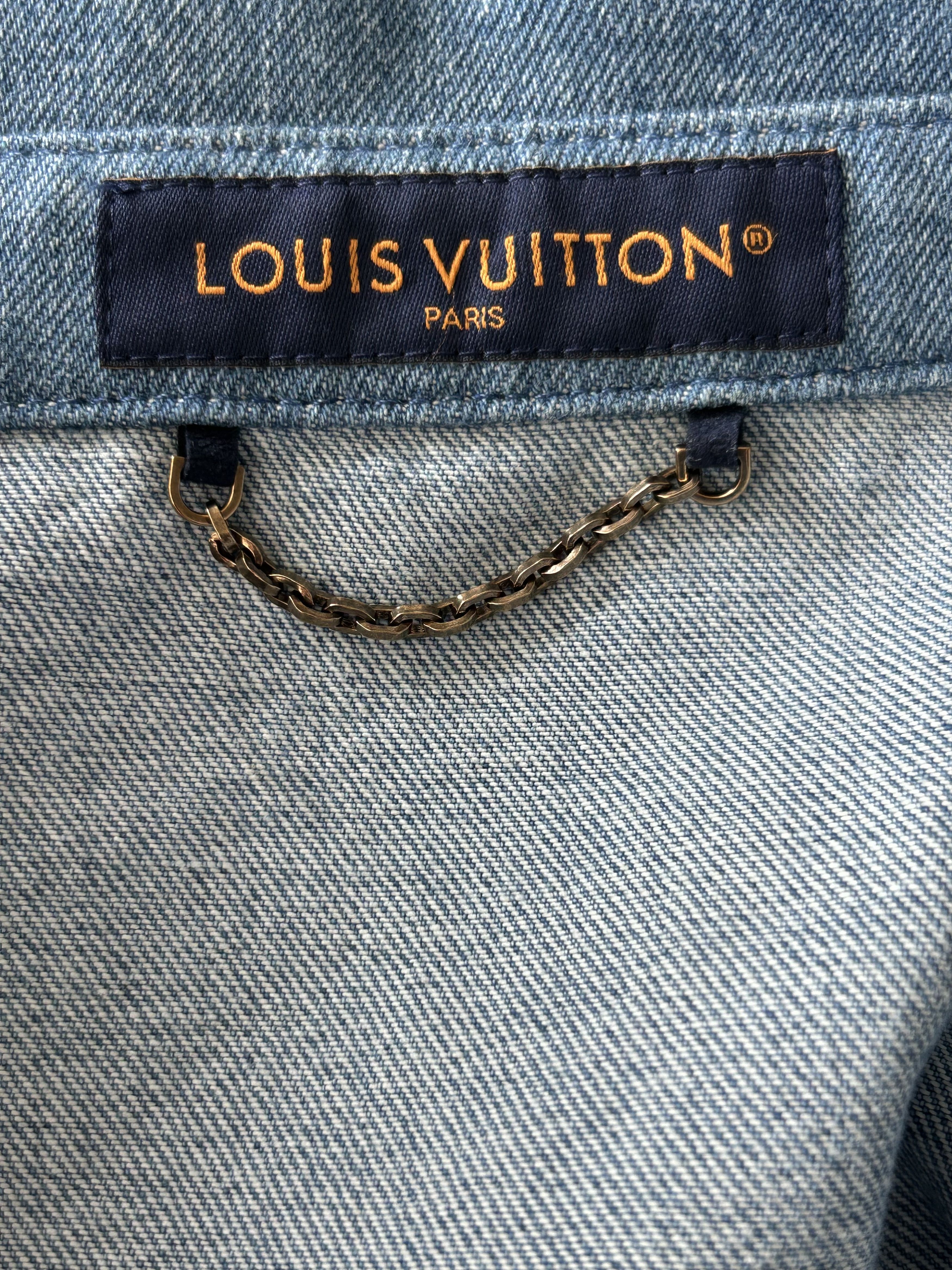 Louis Vuitton Louis Vuitton Blue Monogram Patchwork Denim Polo Shirt Size US XXL / EU 58 / 5 - 3 Thumbnail