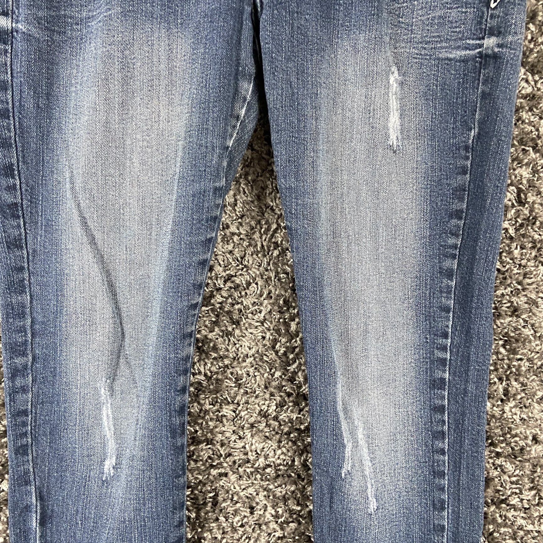 Vintage RED RIVET Skinny Distressed Jeans Women’s 9 Blue Regular Size 30" / US 8 / IT 44 - 3 Thumbnail