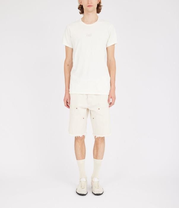 Maison Margiela o1bcso1str0526 Stamped Logo T-Shirt in Off White Size US XL / EU 56 / 4 - 8 Thumbnail