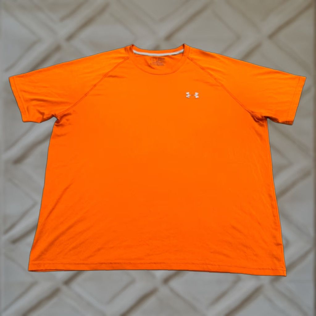 Under Armour Under Armour HeatGear Tech Active T-Shirt Mens XL Orange Short Sleeve Crew Tee Size US XL / EU 56 / 4 - 1 Thumbnail