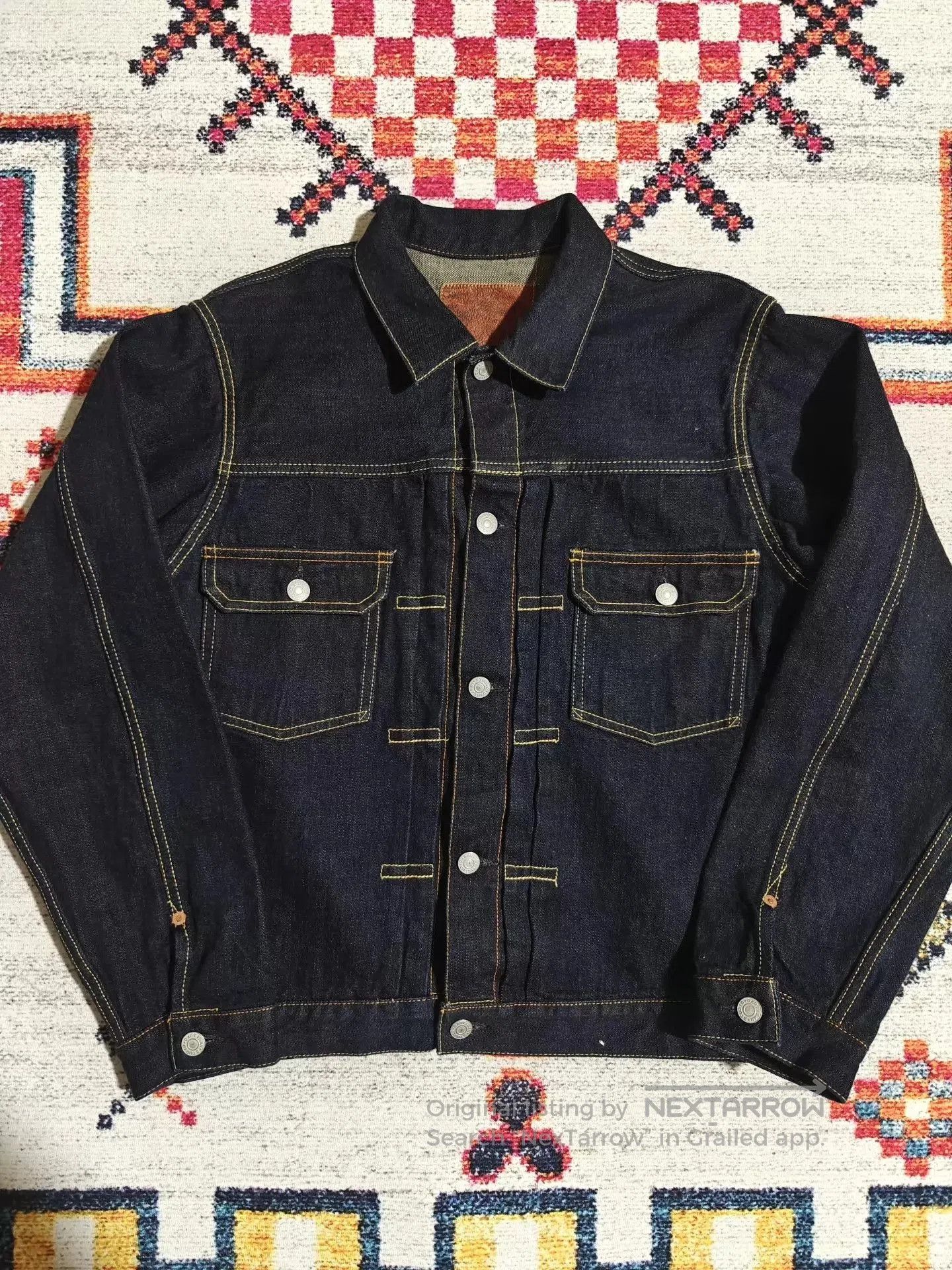 Studio D'Artisan 4524 14OZ Kakishibu Sashiko Jacket (Size 38