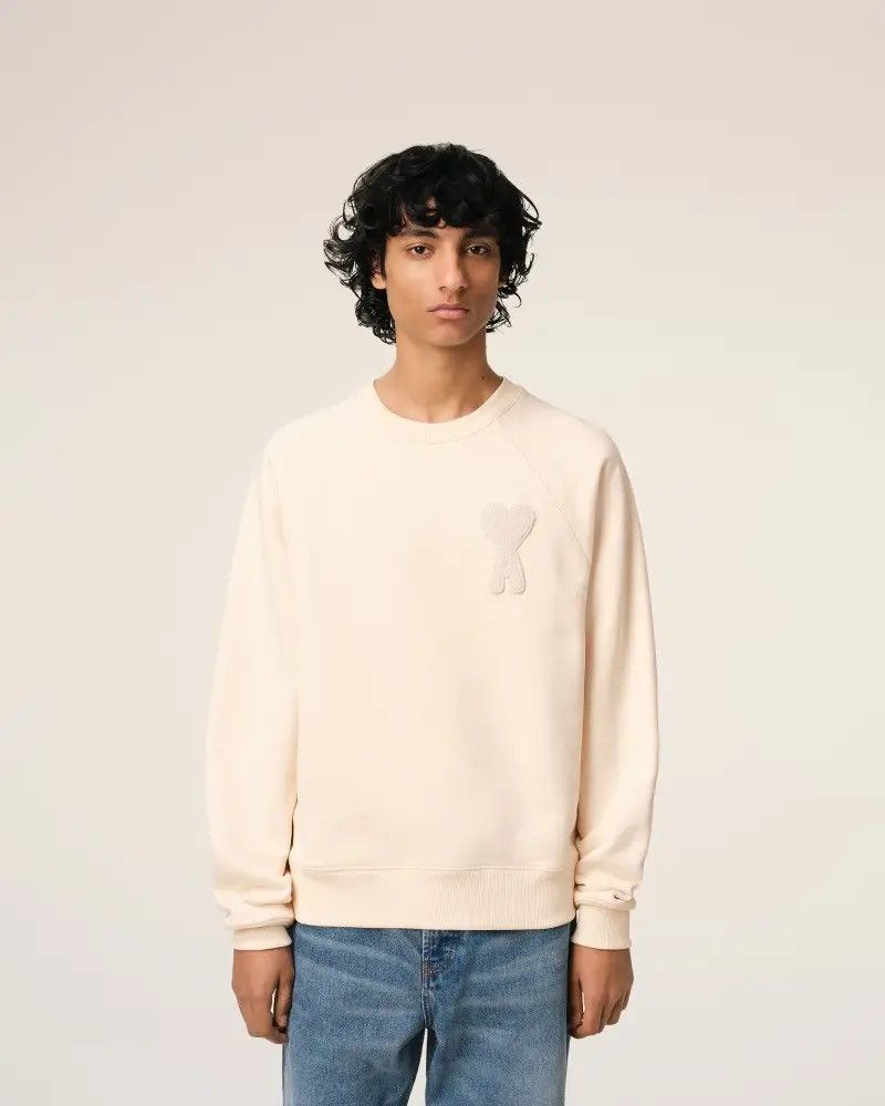 AMI AMI Paris Ami de Coeur Patch Sweatshirt Beige Size M Size US M / EU 48-50 / 2 - 2 Thumbnail