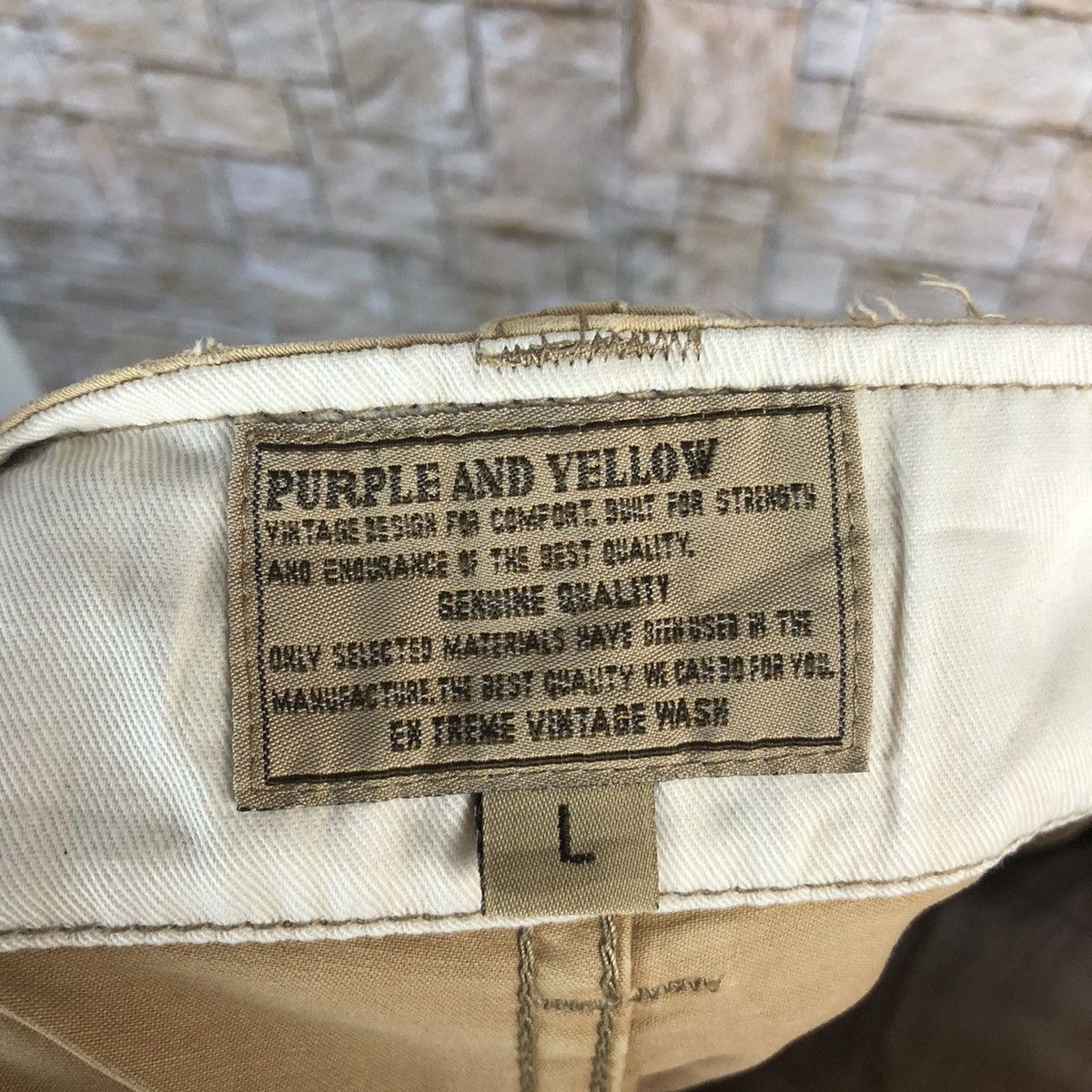 Japanese Brand DL Purple & Yellow Brown Cargo Multipocket Pants #A333 Size US 31 - 21 Thumbnail