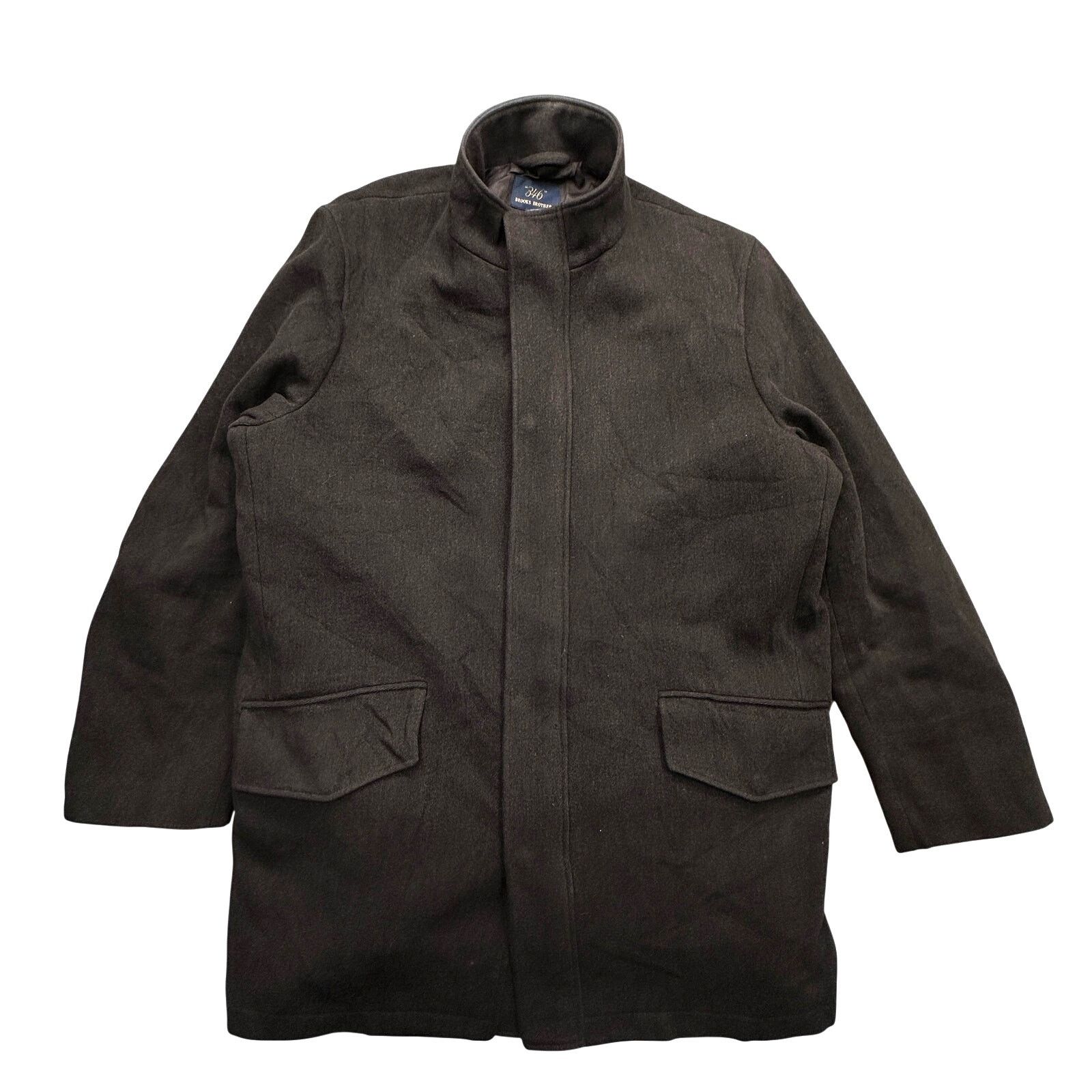 Brooks Brothers Brooks Brothers 346 Wool Coat Mens Large Brown Pockets Car Size US L / EU 52-54 / 3 - 1 Thumbnail