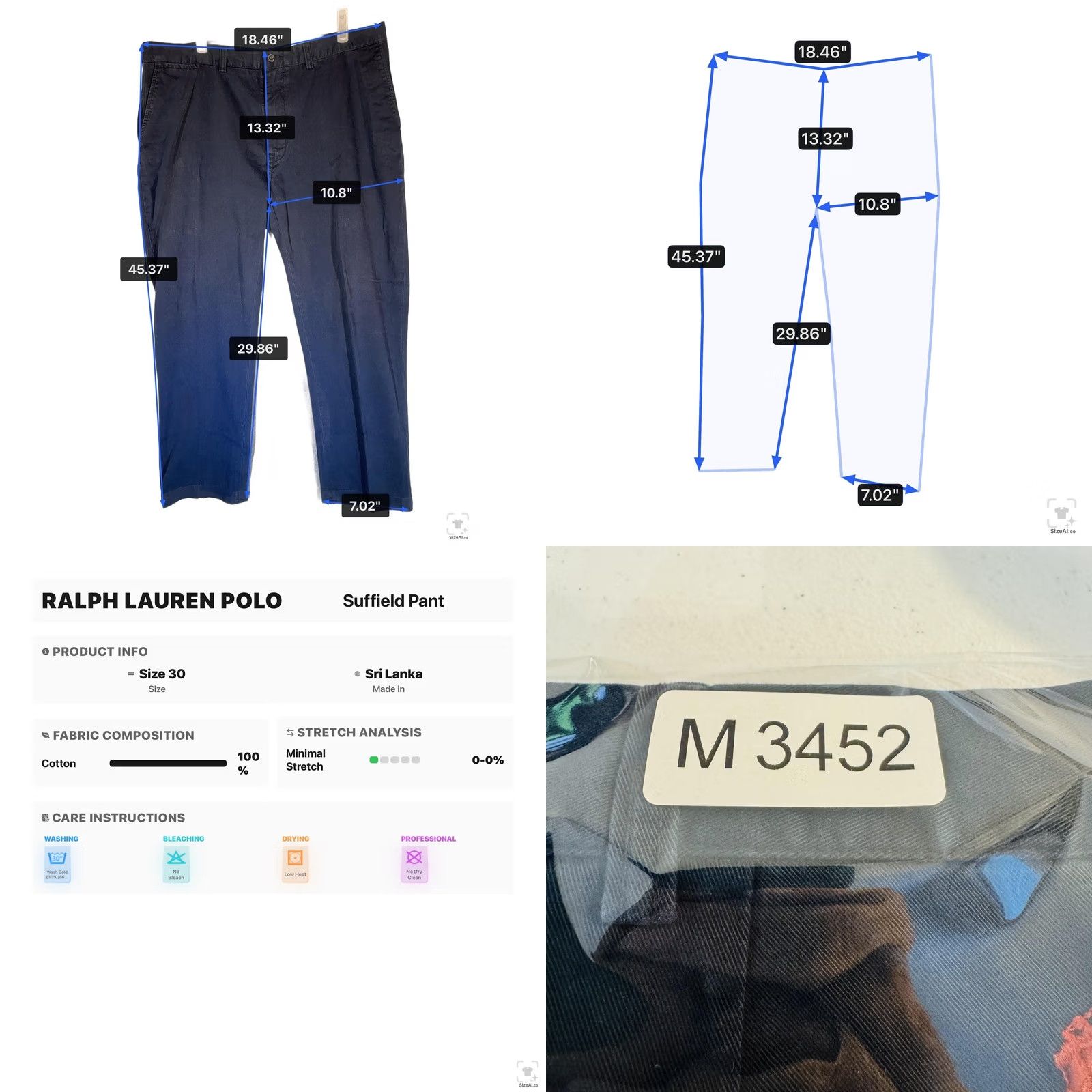 Polo Ralph Lauren Polo by Ralph Lauren Pants Boys S 30x30 Blue Chino Classic Twill 100% Cotton Size US S / EU 44-46 / 1 - 9 Thumbnail