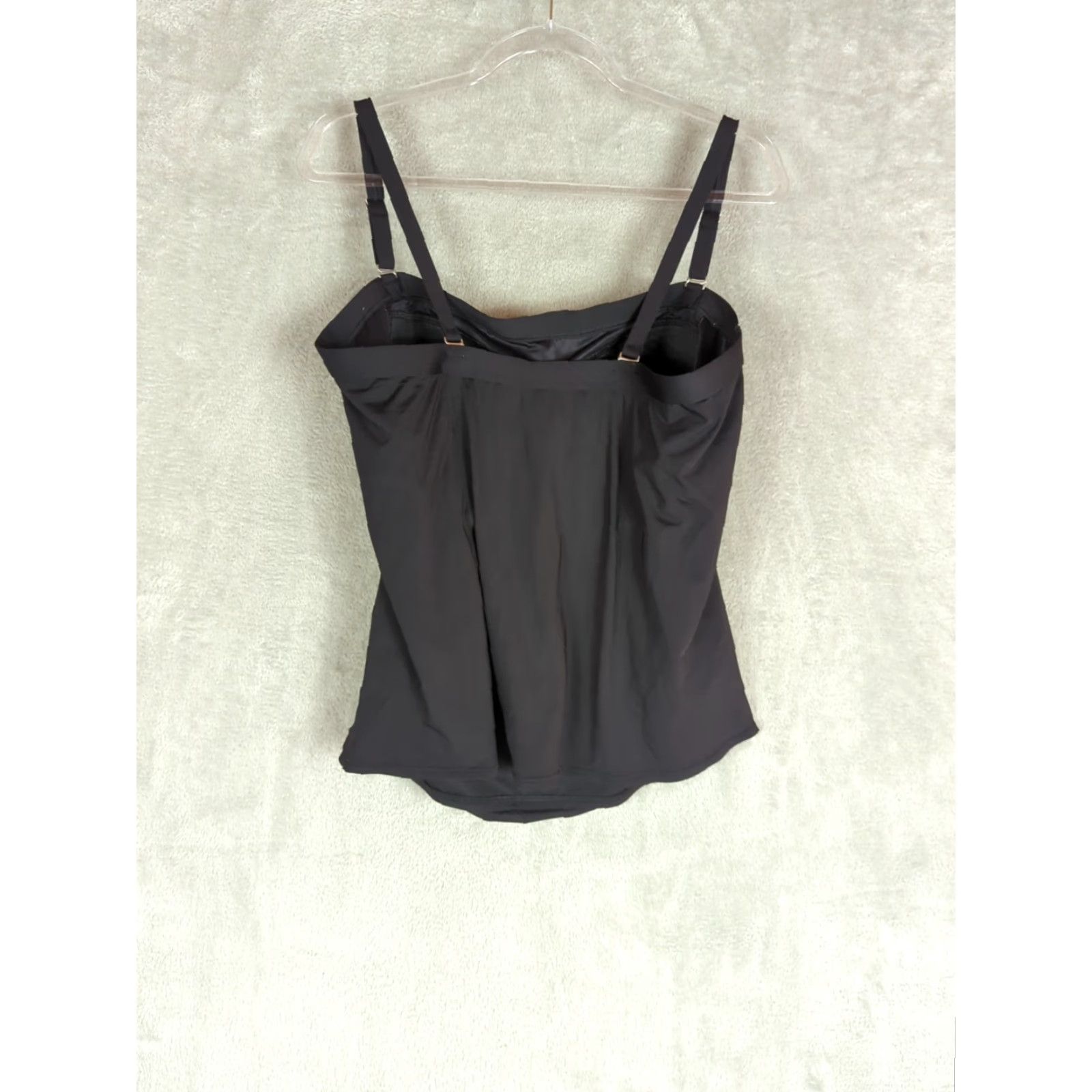 Lands' End Lands' End Black Tankini Swim Top 16 Pleated Bust Ruched Sides Adjustable Straps Tankini Women Adult Medium? Size XXL / US 16-18 / IT 52-54 - 4 Thumbnail