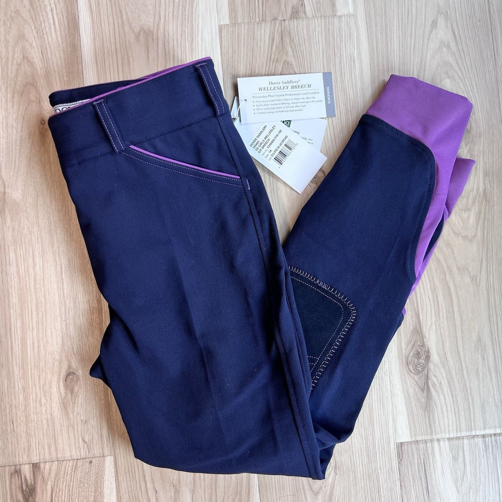 Other NWT Dover Saddlery Wellesley Breeches Girls 14 Riding Size 36" / US 14 / IT 50 - 2 Thumbnail