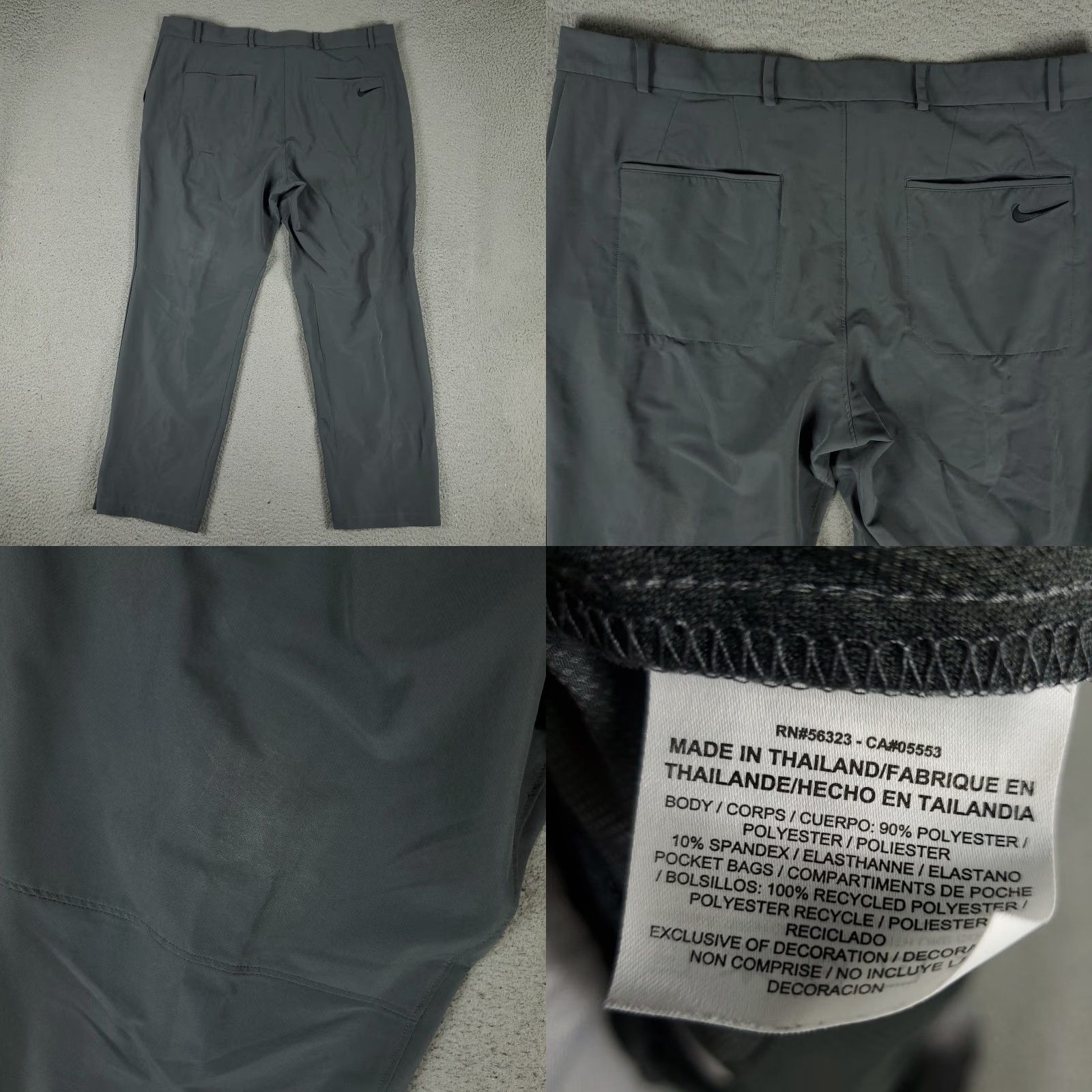 Nike Nike Pants Mens 40x30 Gray Flat Front Chino Trousers Swoosh Dri Fit Golf Casual Workwear Dress Pants Regular Waist 40in Gray Nike Mens Pants Size US 40 / EU 56 - 8 Thumbnail
